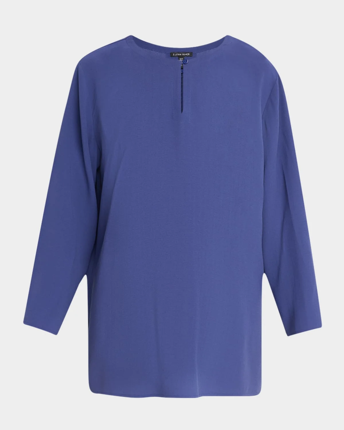 Keyhole Silk Georgette Crepe Tunic - 1