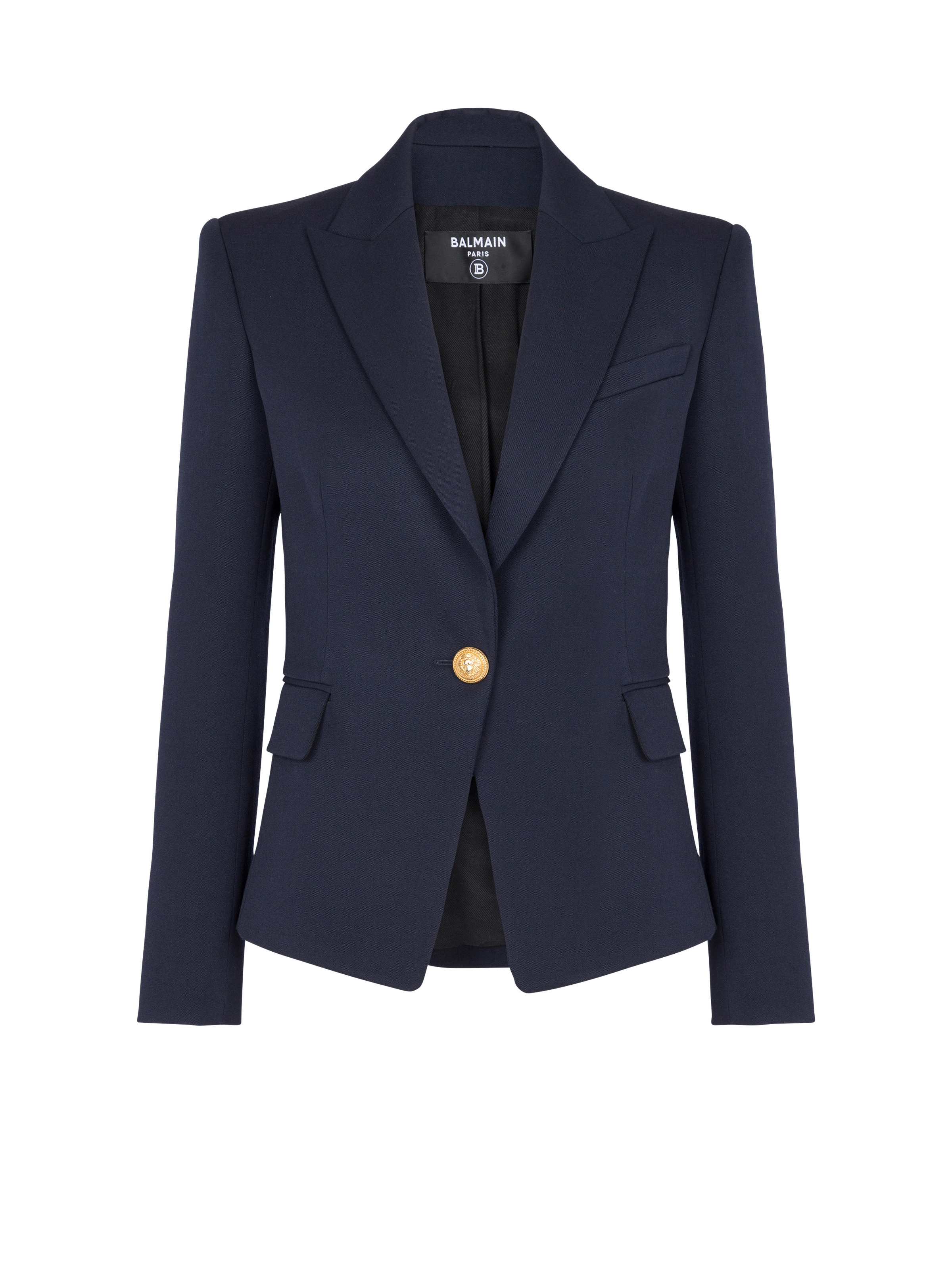 One-button wool blazer - 1