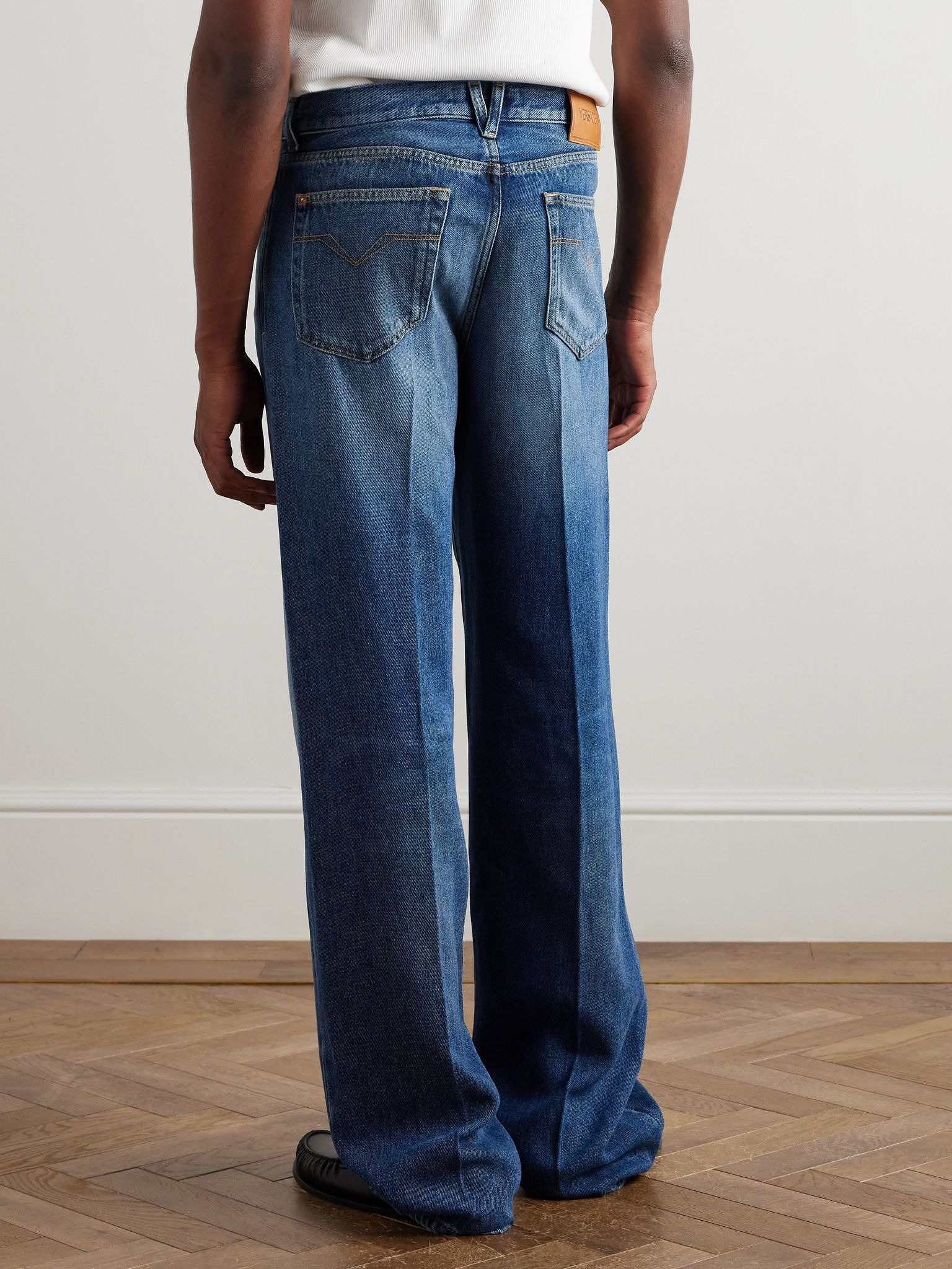 Straight-Leg Embellished Jeans Blue - 4