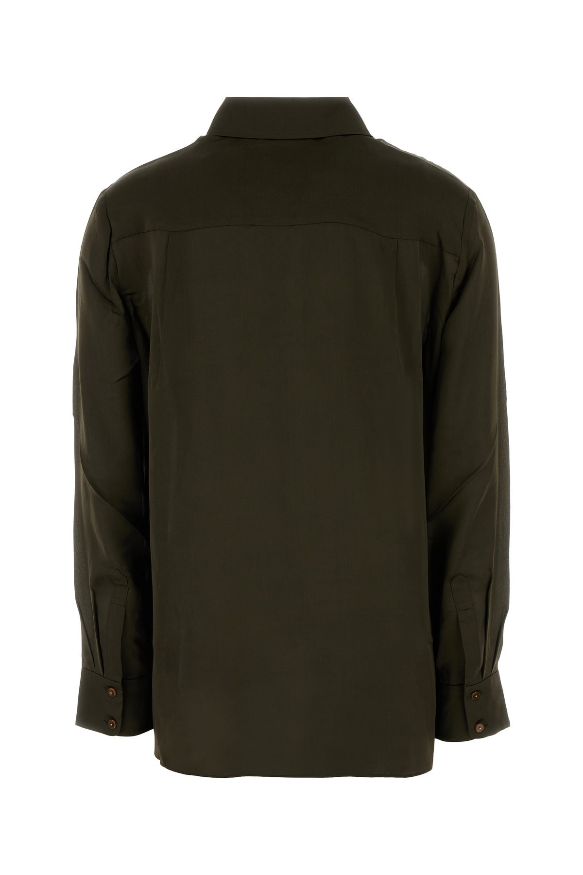 Olive green satin Hypnotic shirt - 2