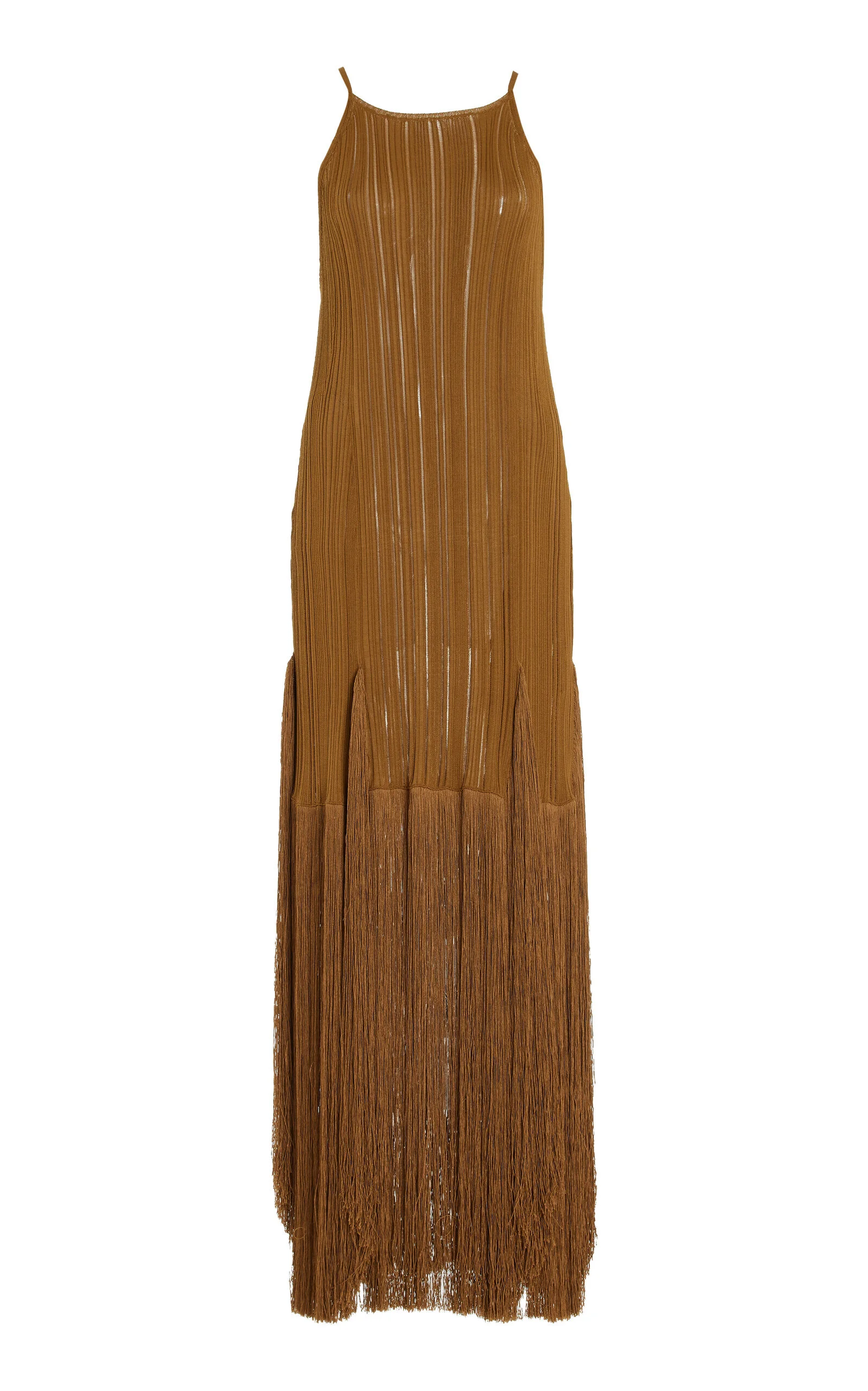 Everly Fringed Knit Maxi Dress bronze - 1