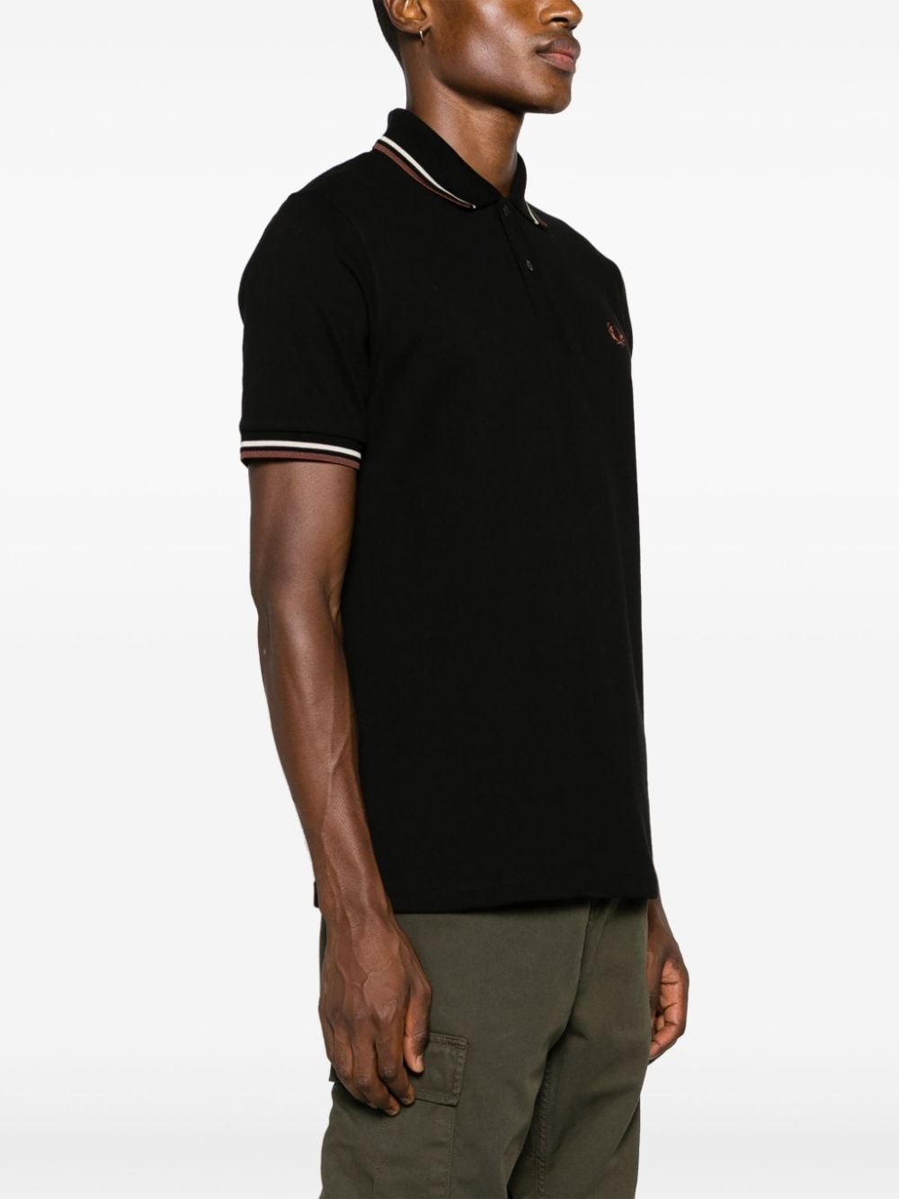 logo-embroidered cotton polo shirt - 3