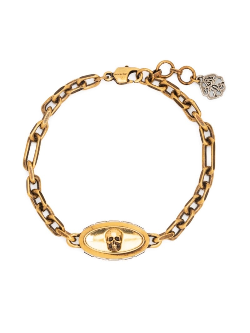 skull-detail chain-link bracelet - 1