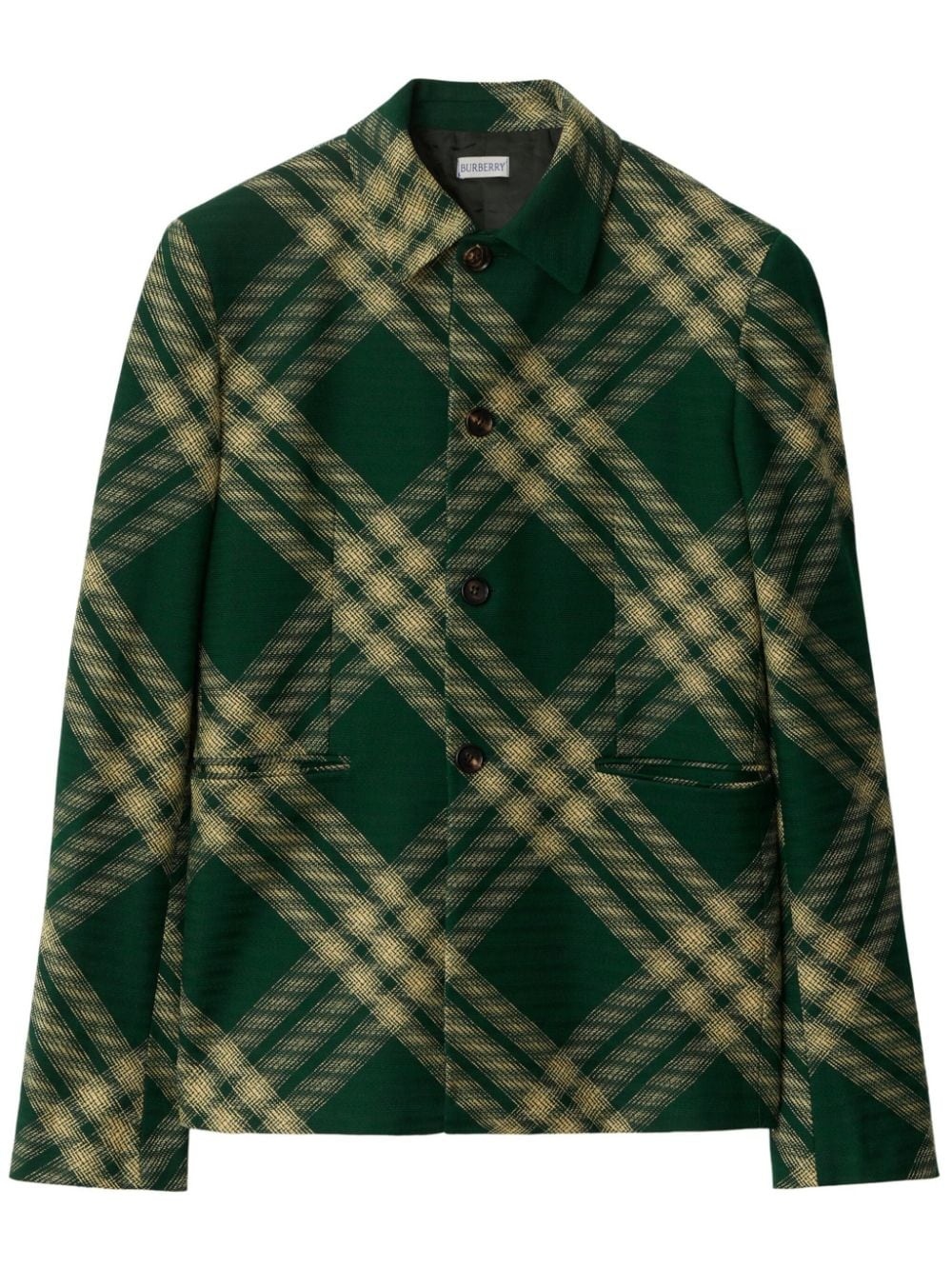 check-pattern buttoned blazer - 1