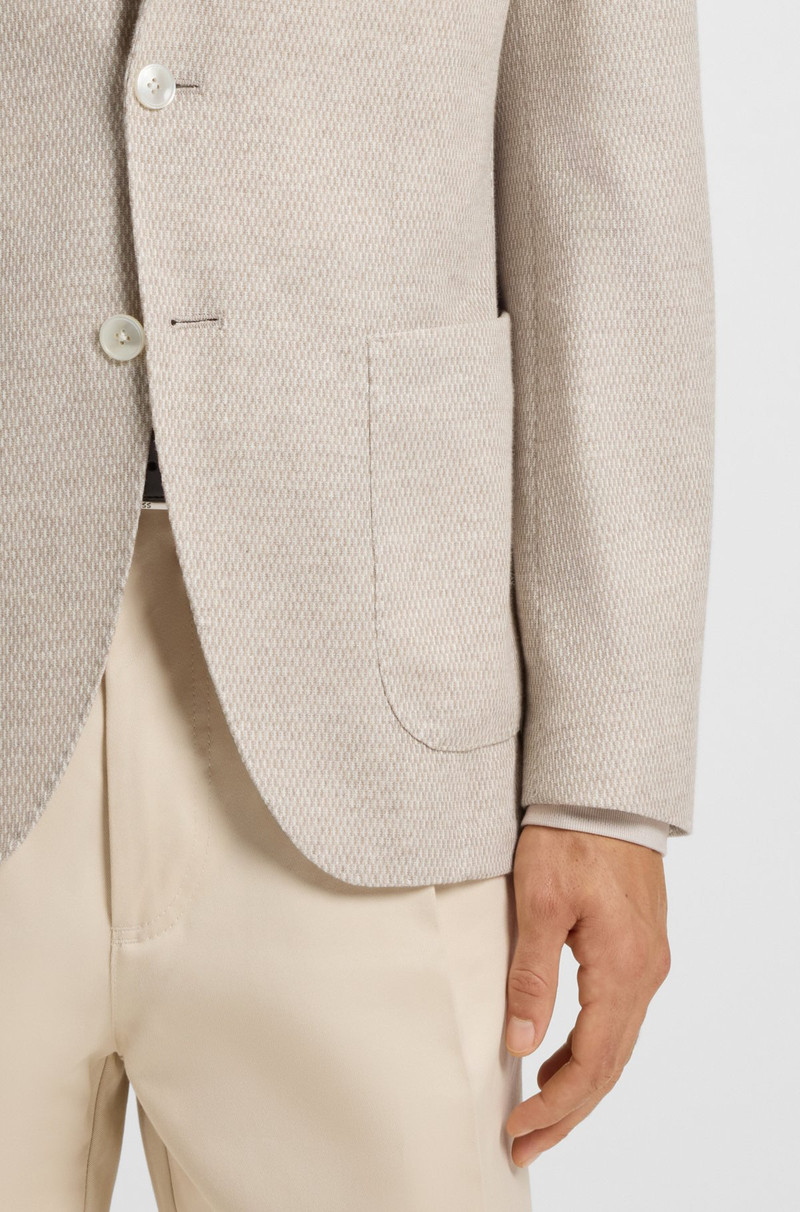 REGULAR-FIT PATTERNED BLAZER WITH LINEN AND COTTON 6