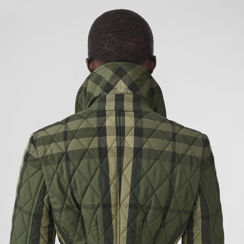 Corduroy Collar Diamond Quilted Barn Jacket 5