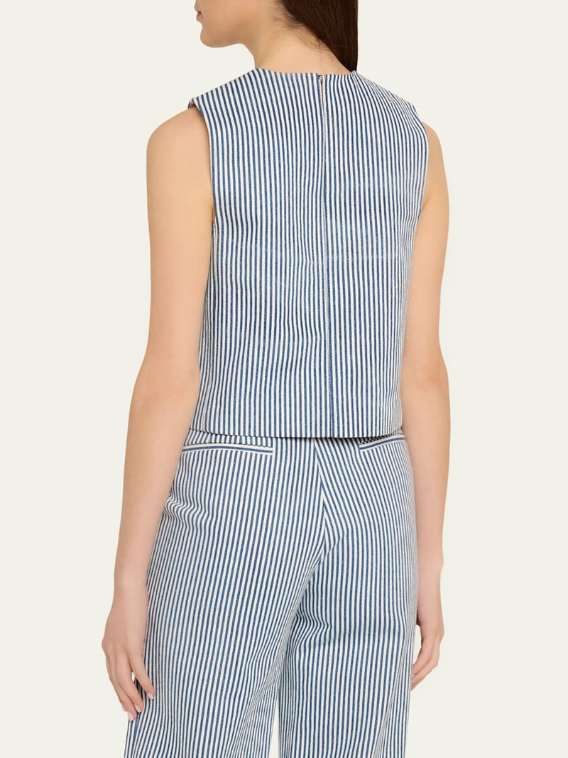 Ludlow Striped Twill Sleeveless Top 3