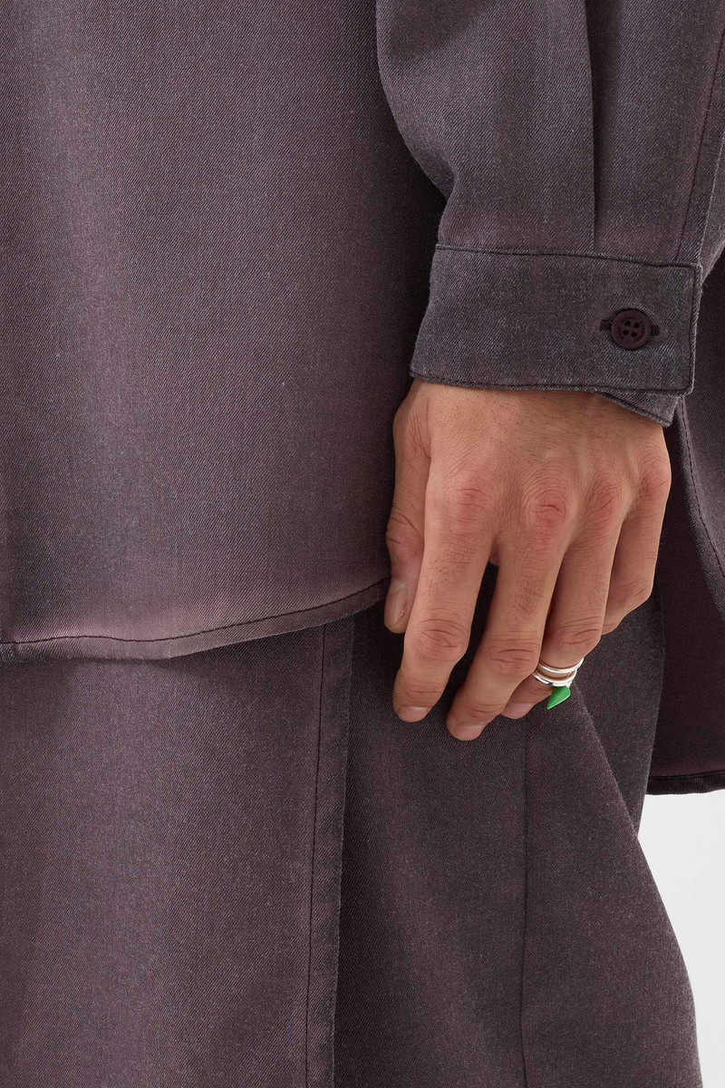 SMALL SPIRAL EAR-RING W/ STONES / silver / green & blue 6