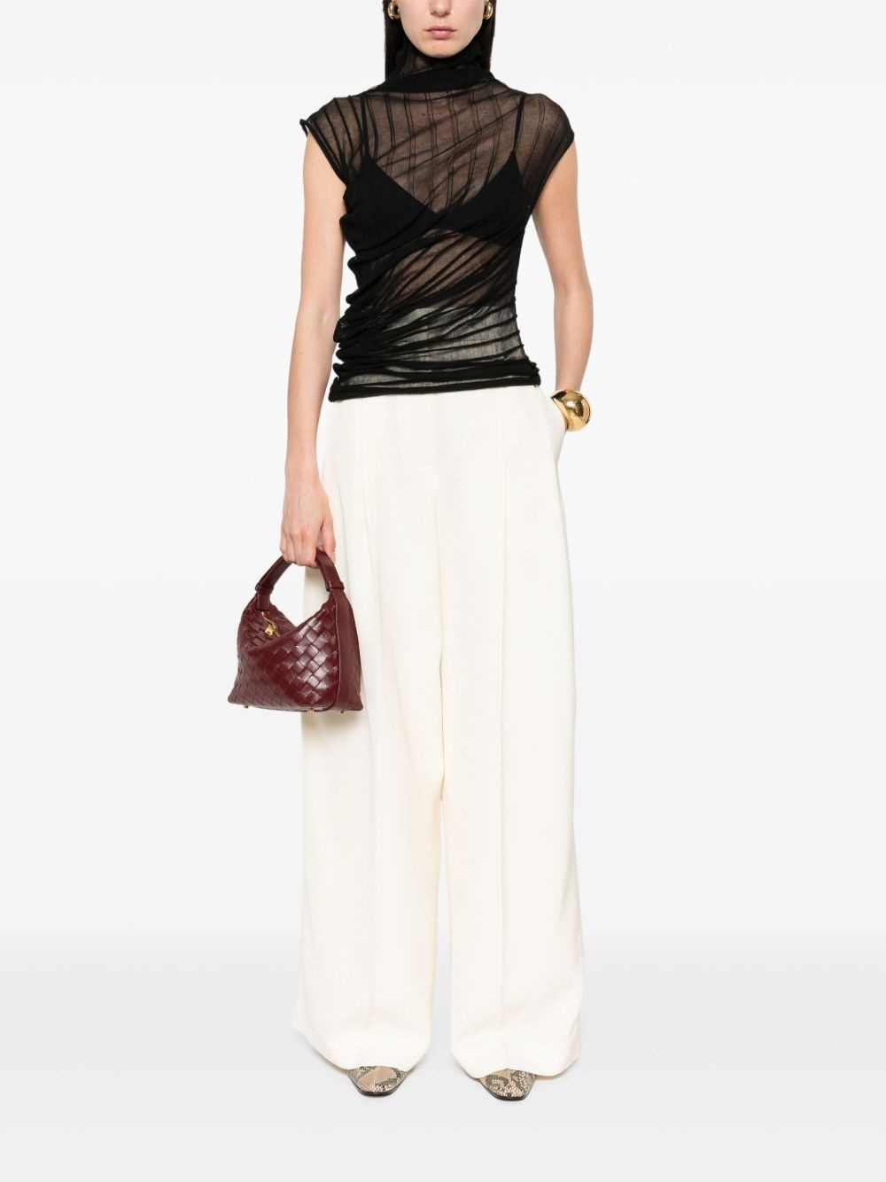 rib lightweight knit top - 2