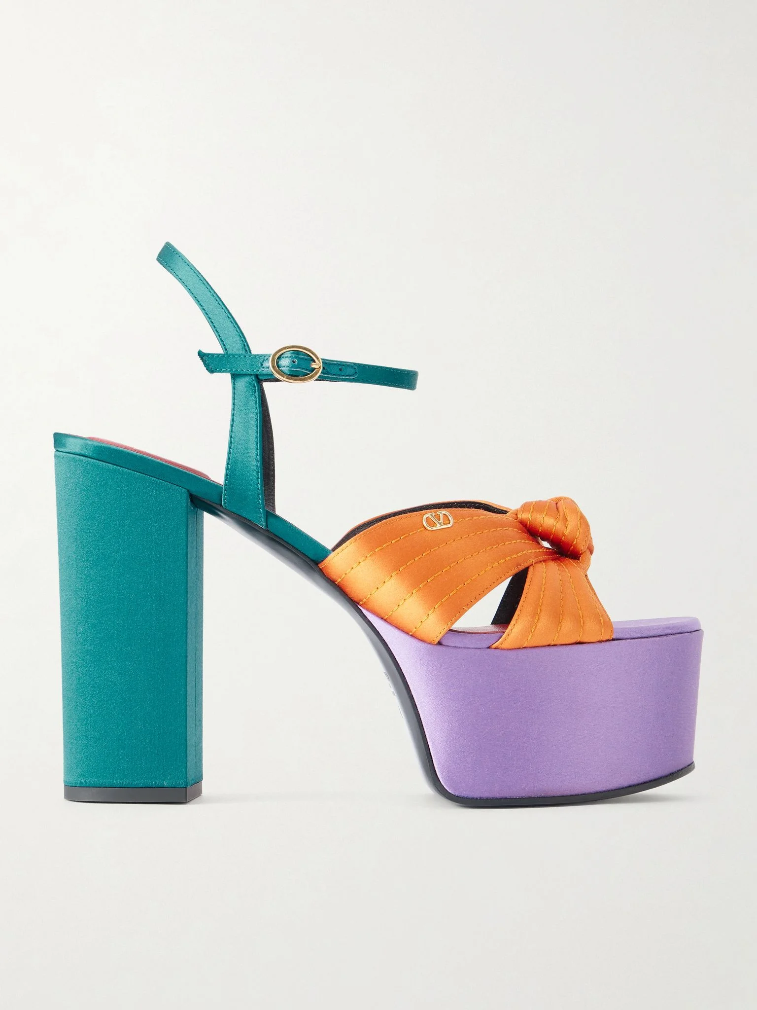 Crasher 125 VLogo-embellished knotted satin sandals Multi - 1