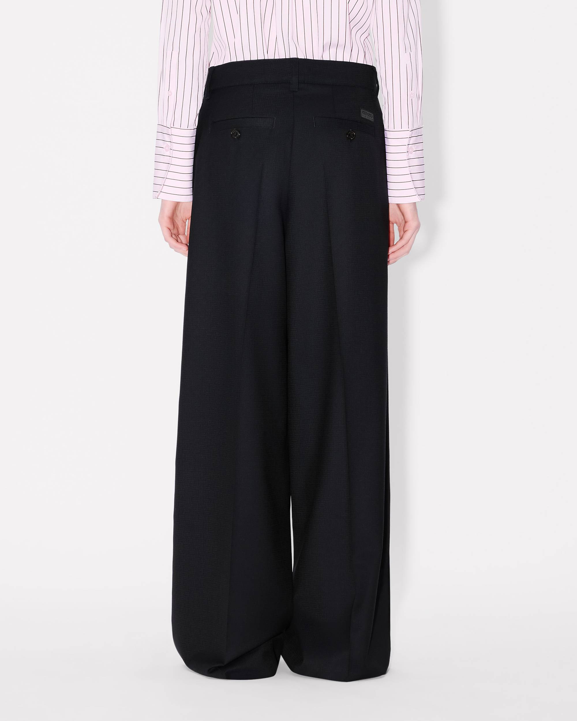 'KENZO Weave' wide leg pants in wool jacquard - 5