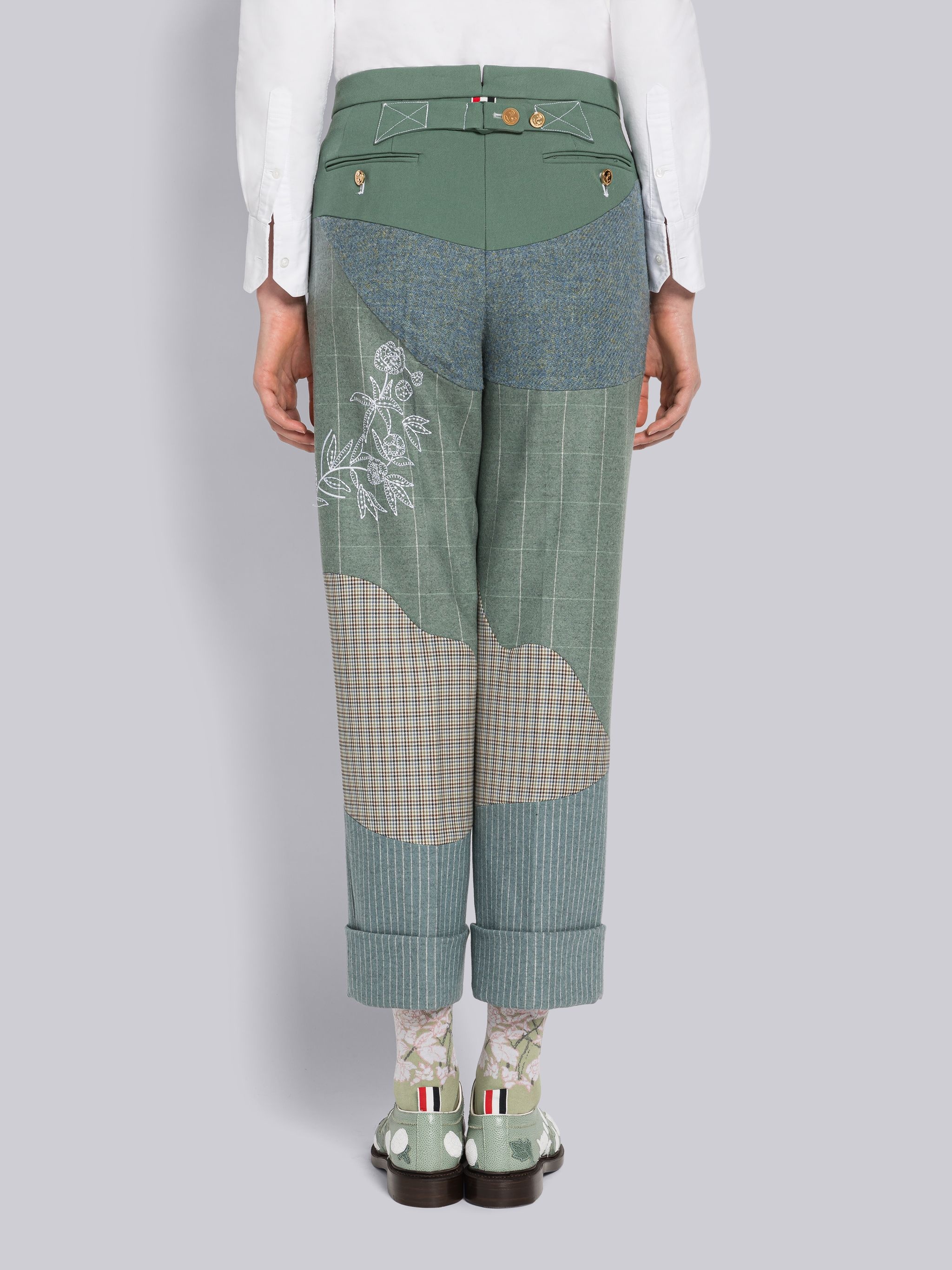 Patchwork School Uniform Twill Backstrap Trouser - 3
