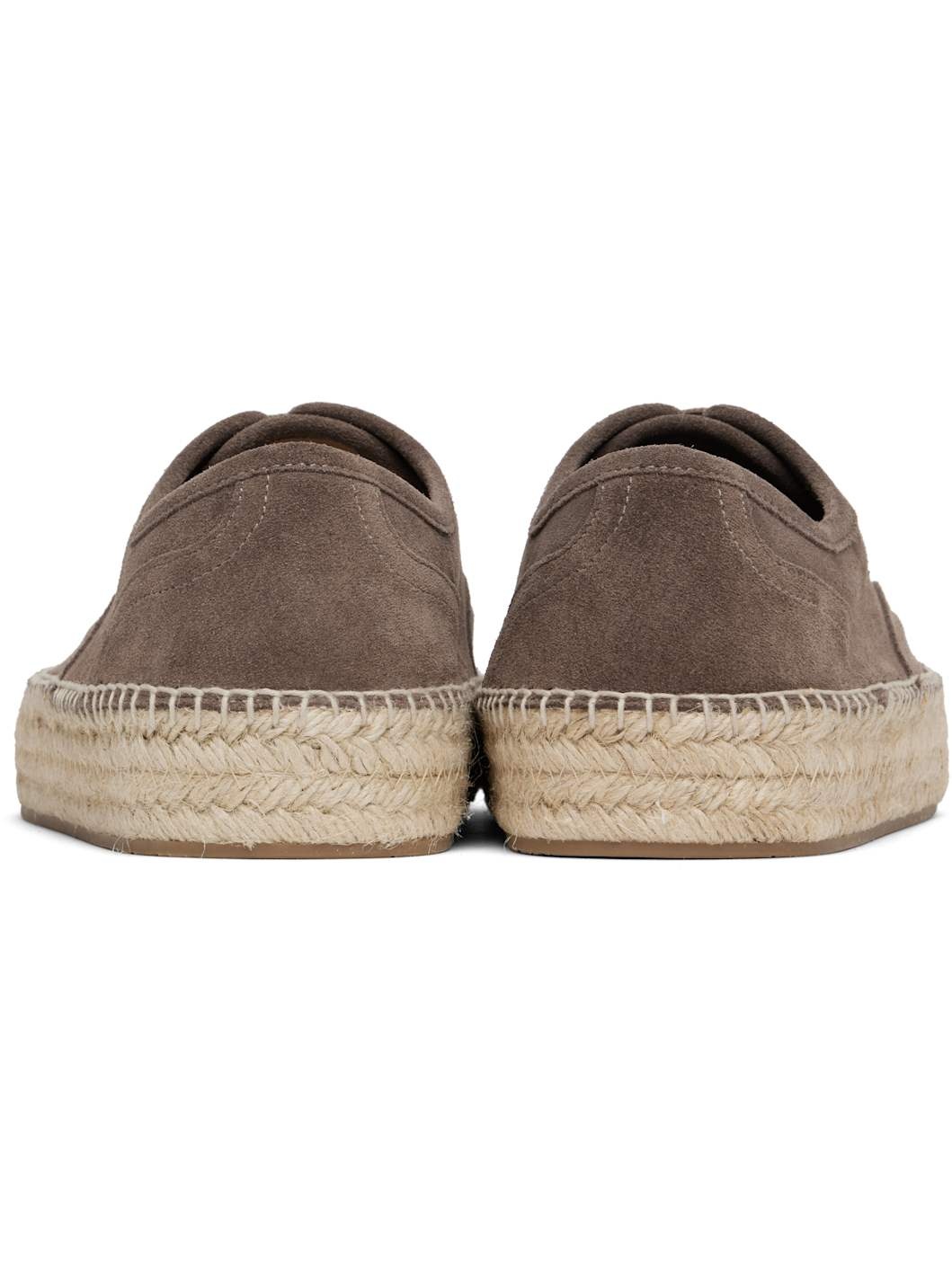 Brown Suede Lace-Front Platform Espadrilles - 2