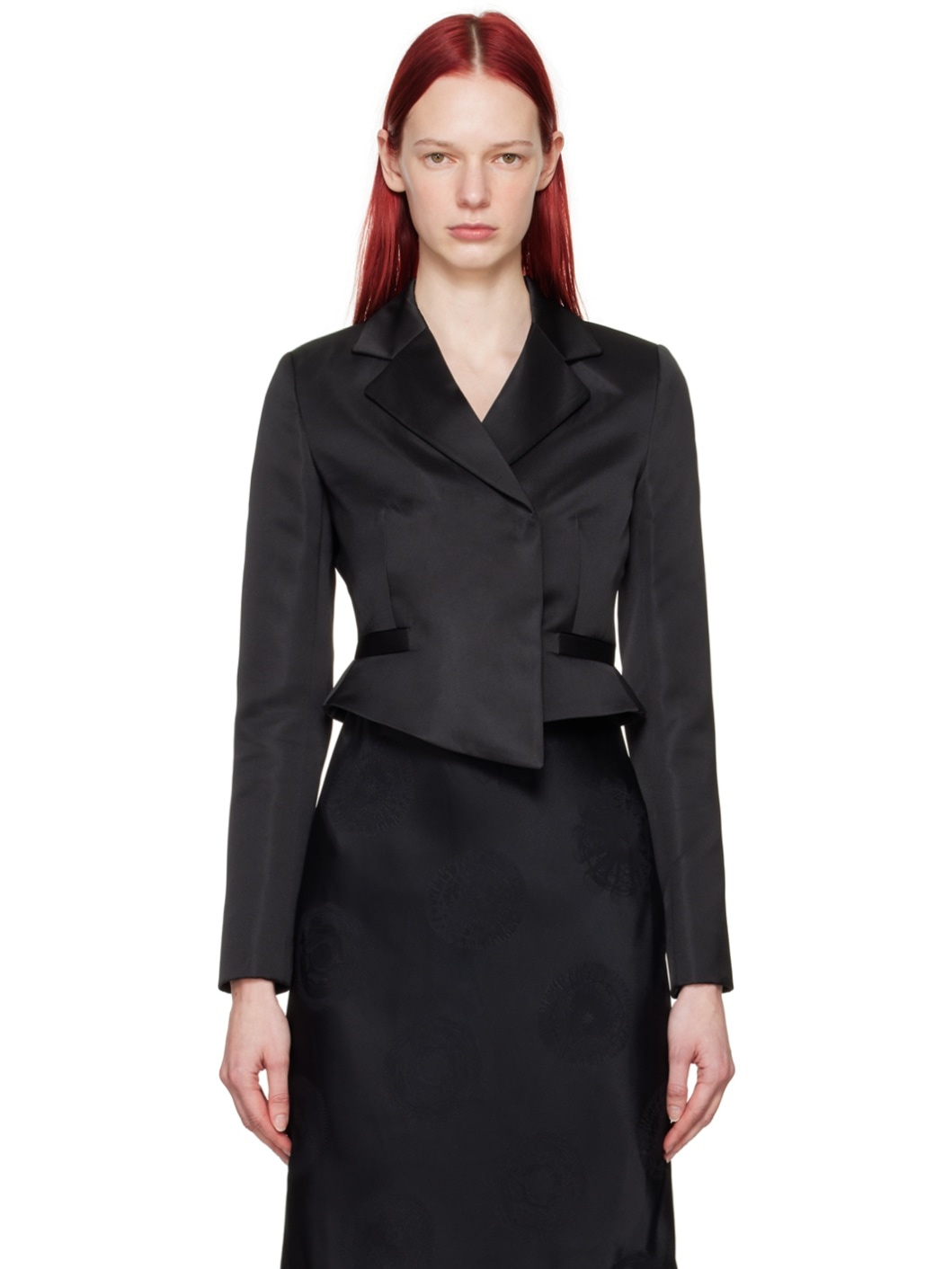 Black Cropped Blazer - 1