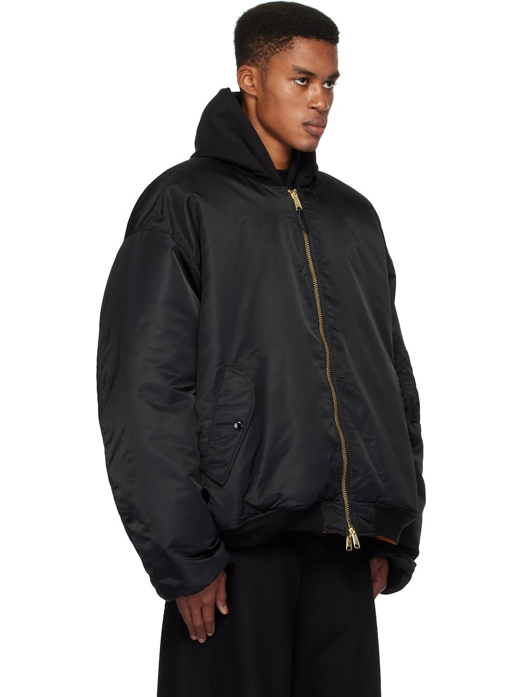Black Alpha Industries Edition Double Zip Reversible Bomber Jacket - 2