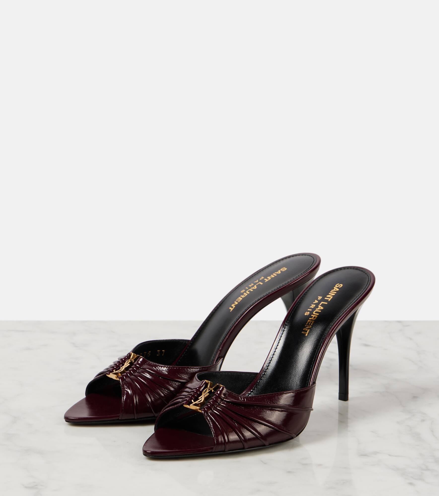 Babylone Cassandre leather mules - 4