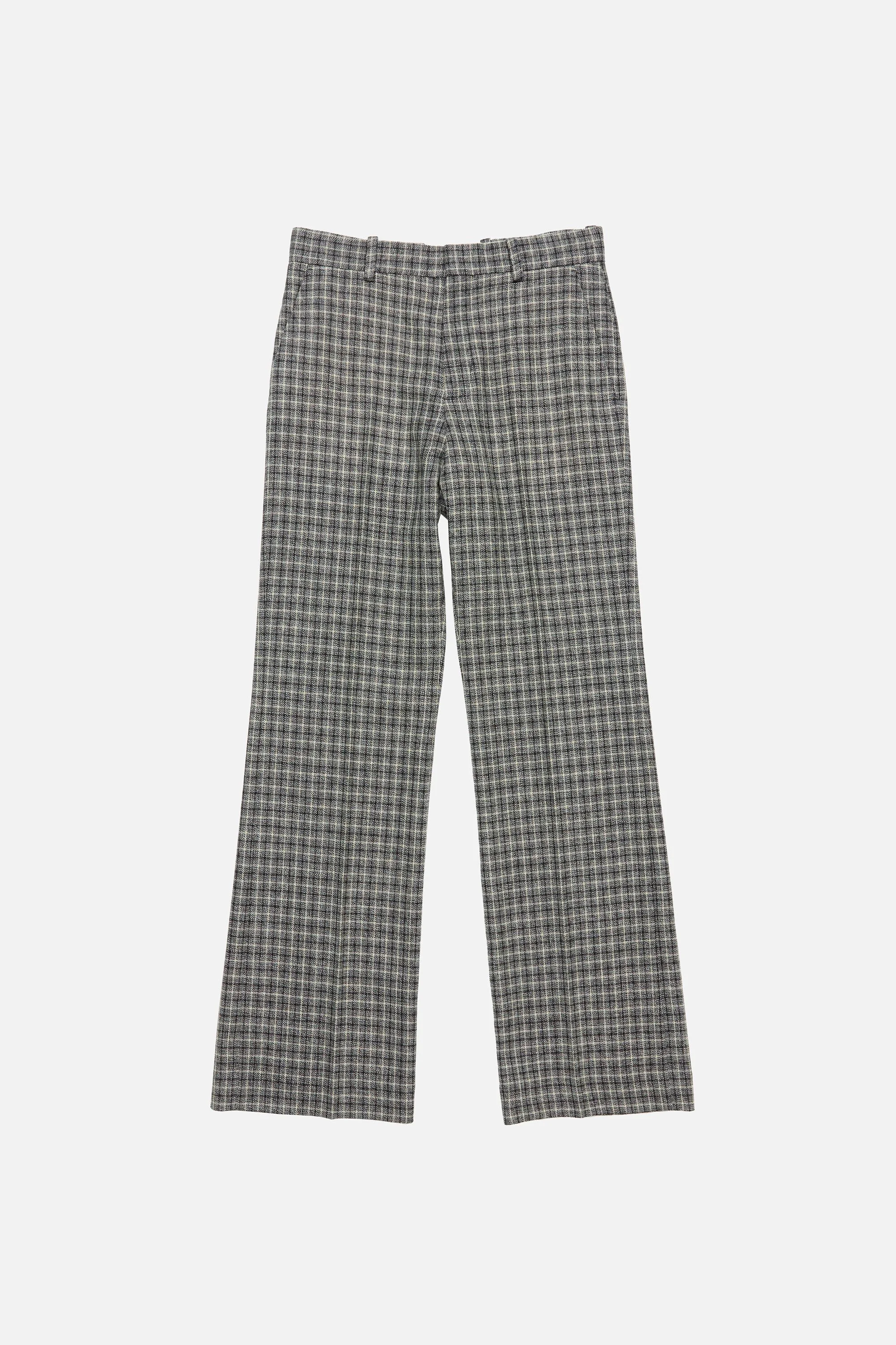 Wool check trousers - Black/white - 1