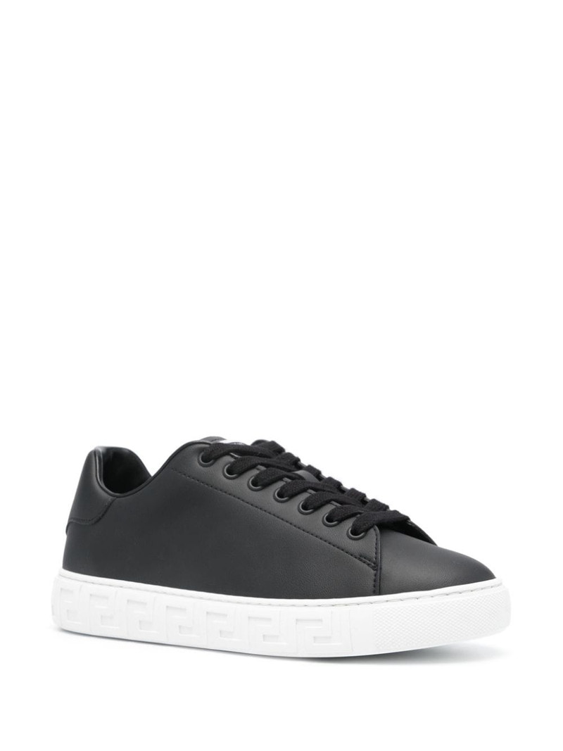 VERSACE Greca-embossed leather sneakers outlook