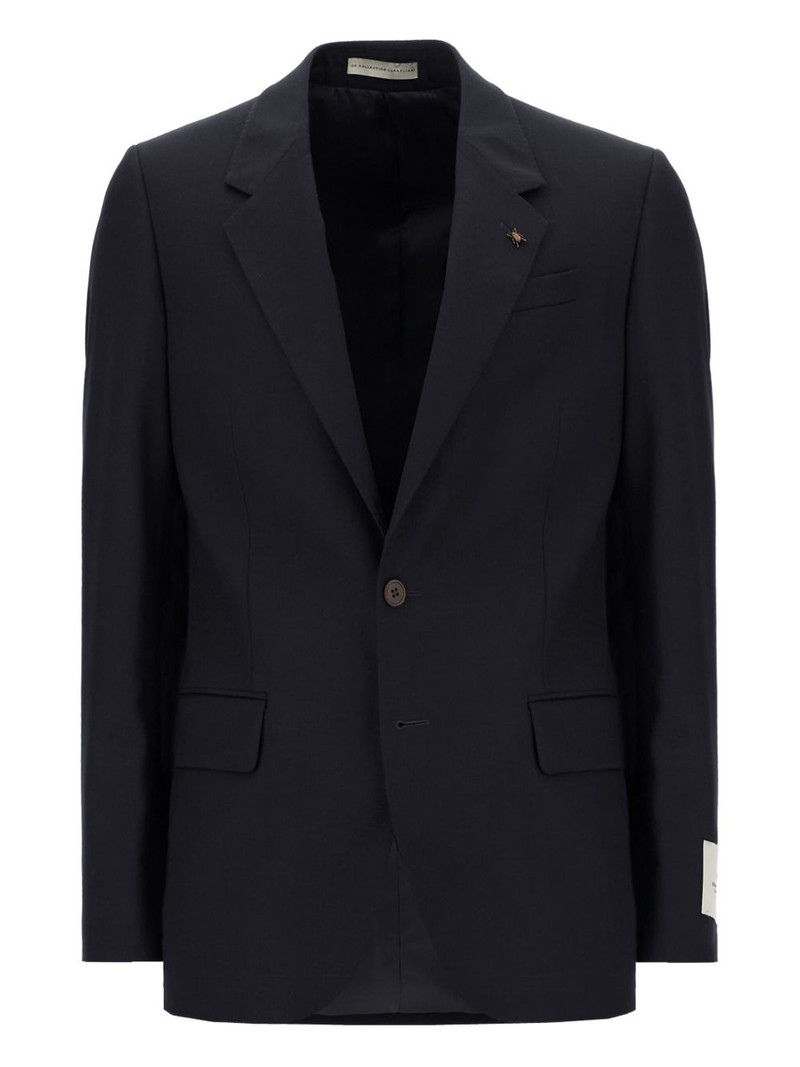 beetle-brooch single-breasted blazer 1