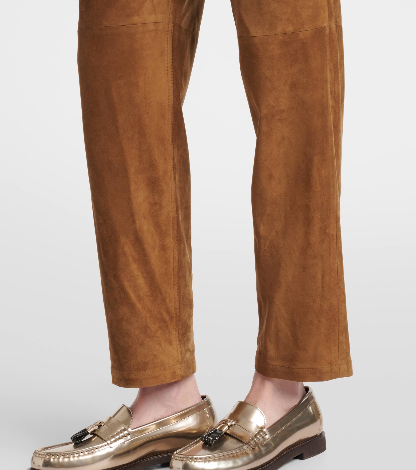 Suede straight pants - 5