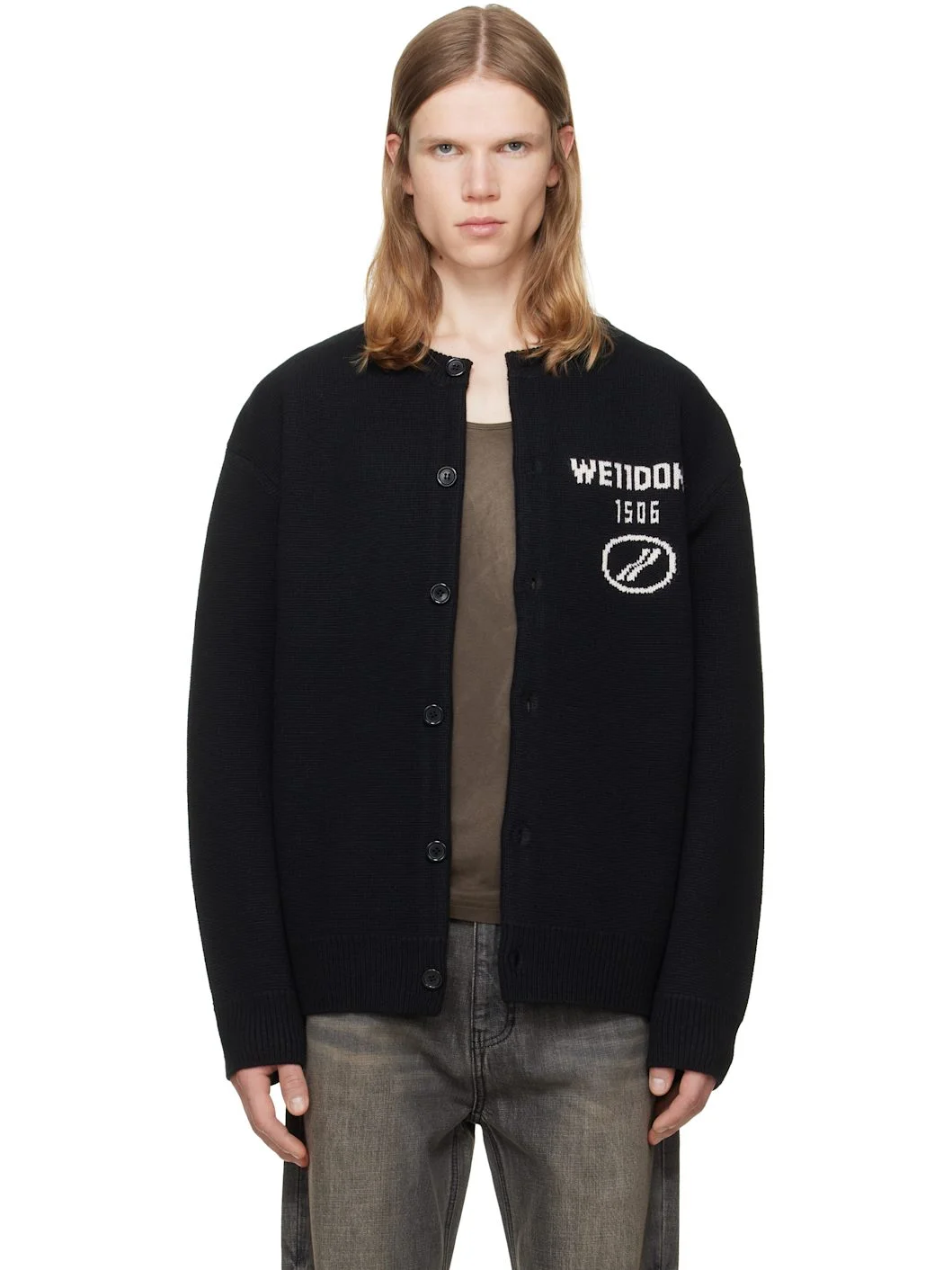 Black Logo Classic Cardigan - 1