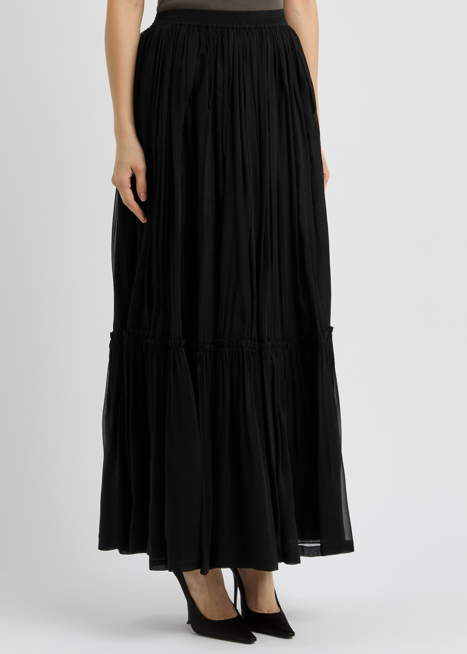 Saint Laurent Silk-chiffon Midi Skirt - 2
