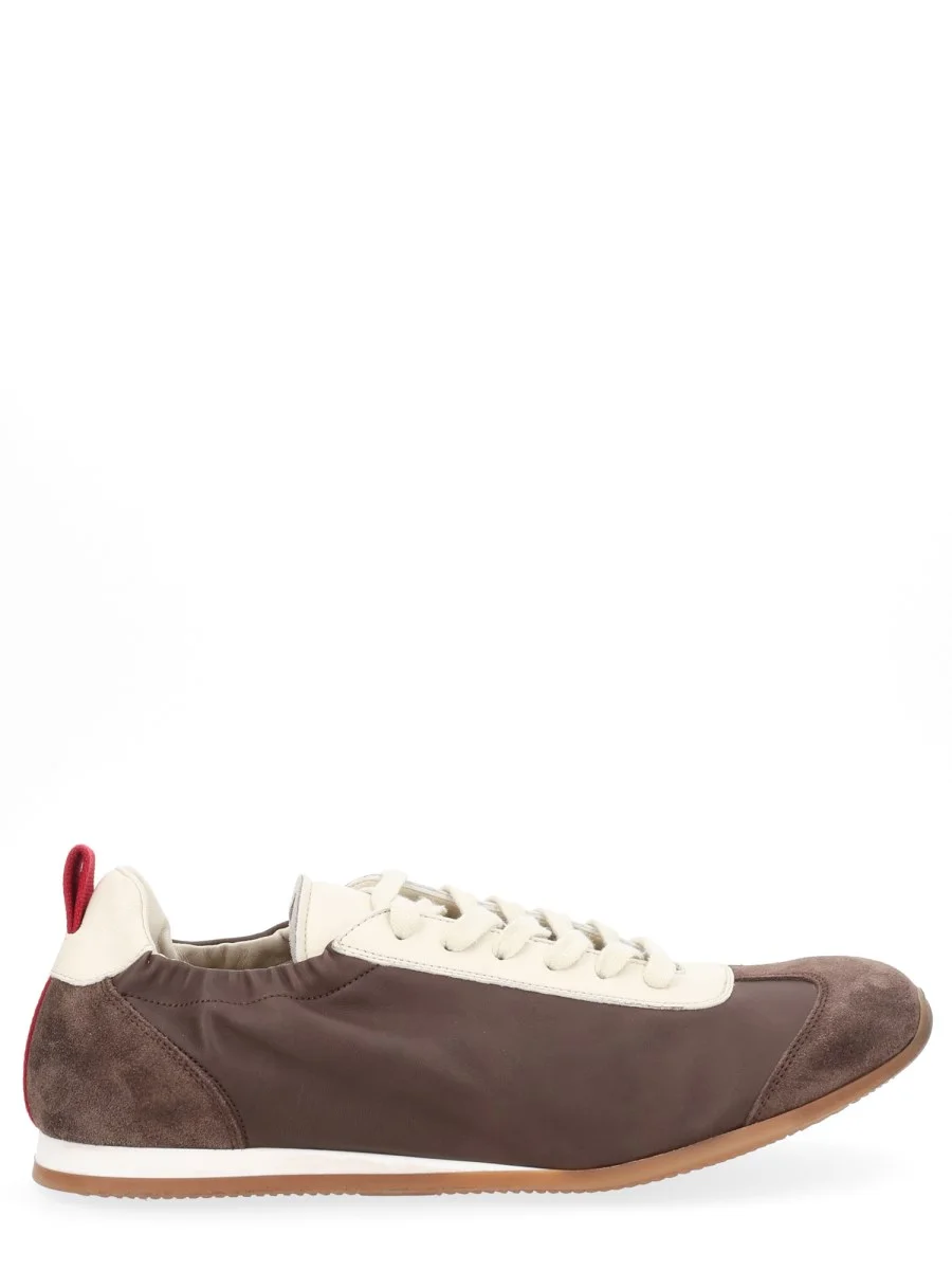 LEATHER SNEAKER WITH SUEDE DETAILS - 1