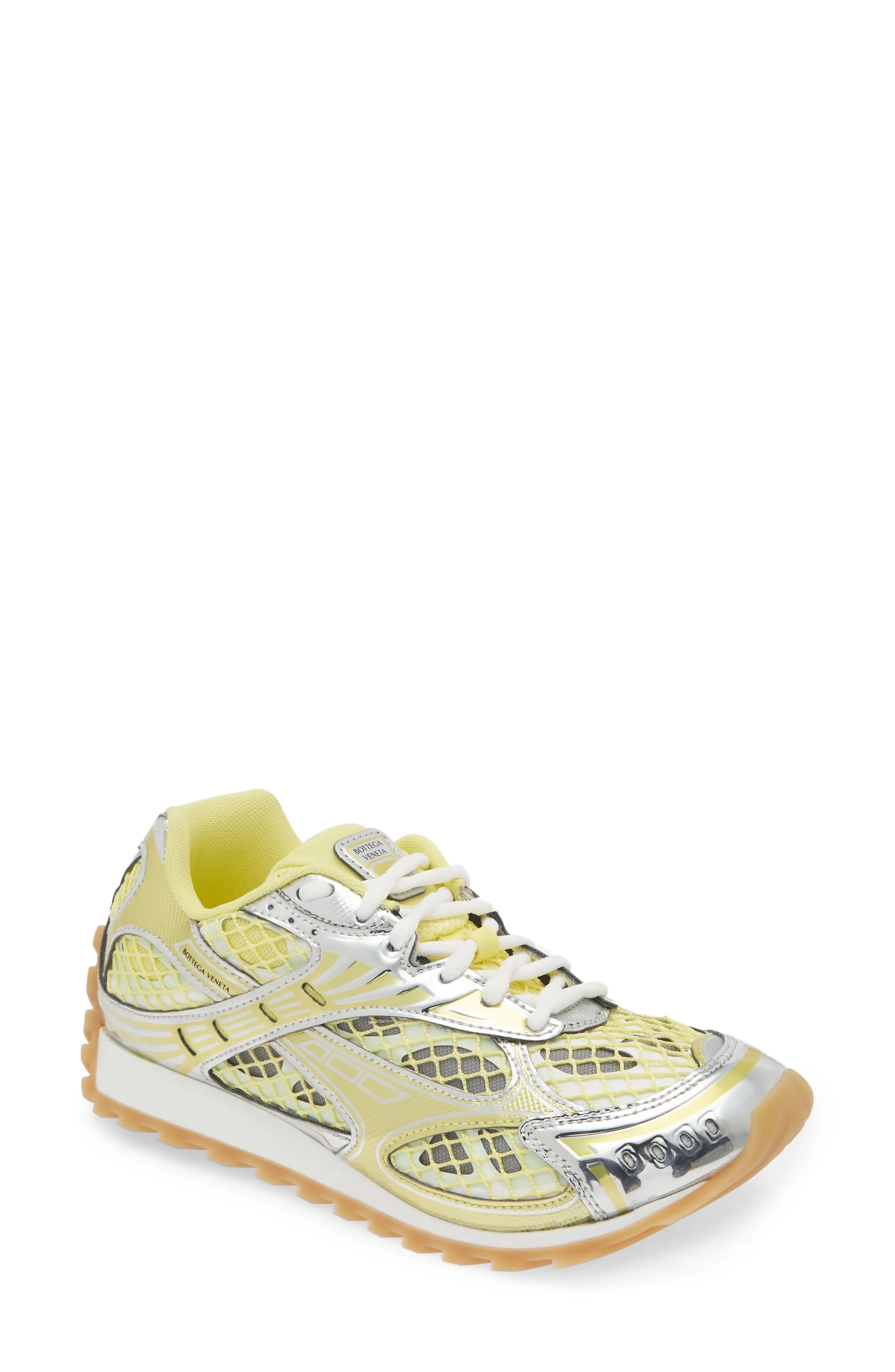 Bottega Veneta Orbit Low Top Sneaker in Sherbert/Silver