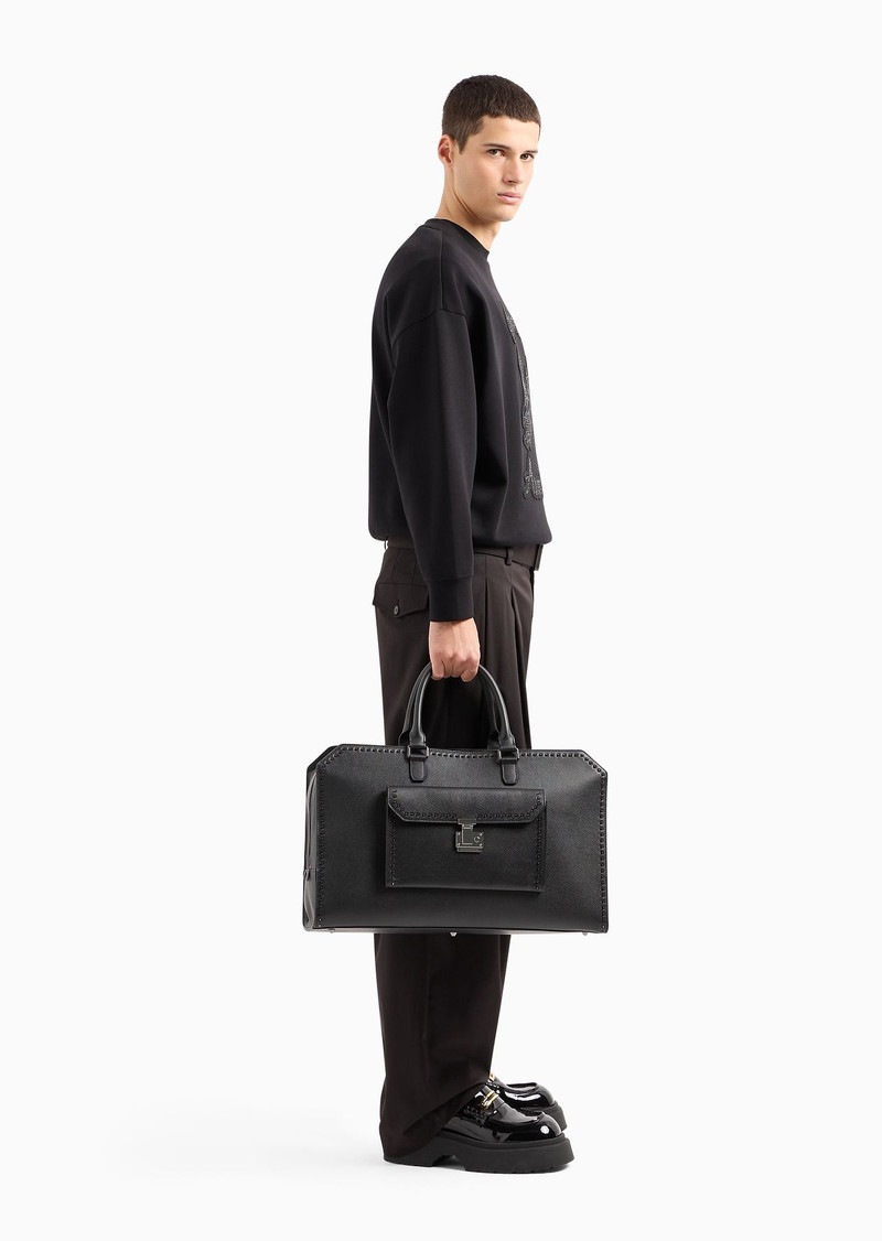 Studded pebbled-leather weekend bag 6