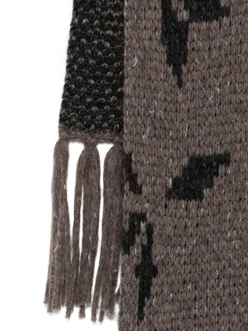 floral-pattern fringed scarf - 2