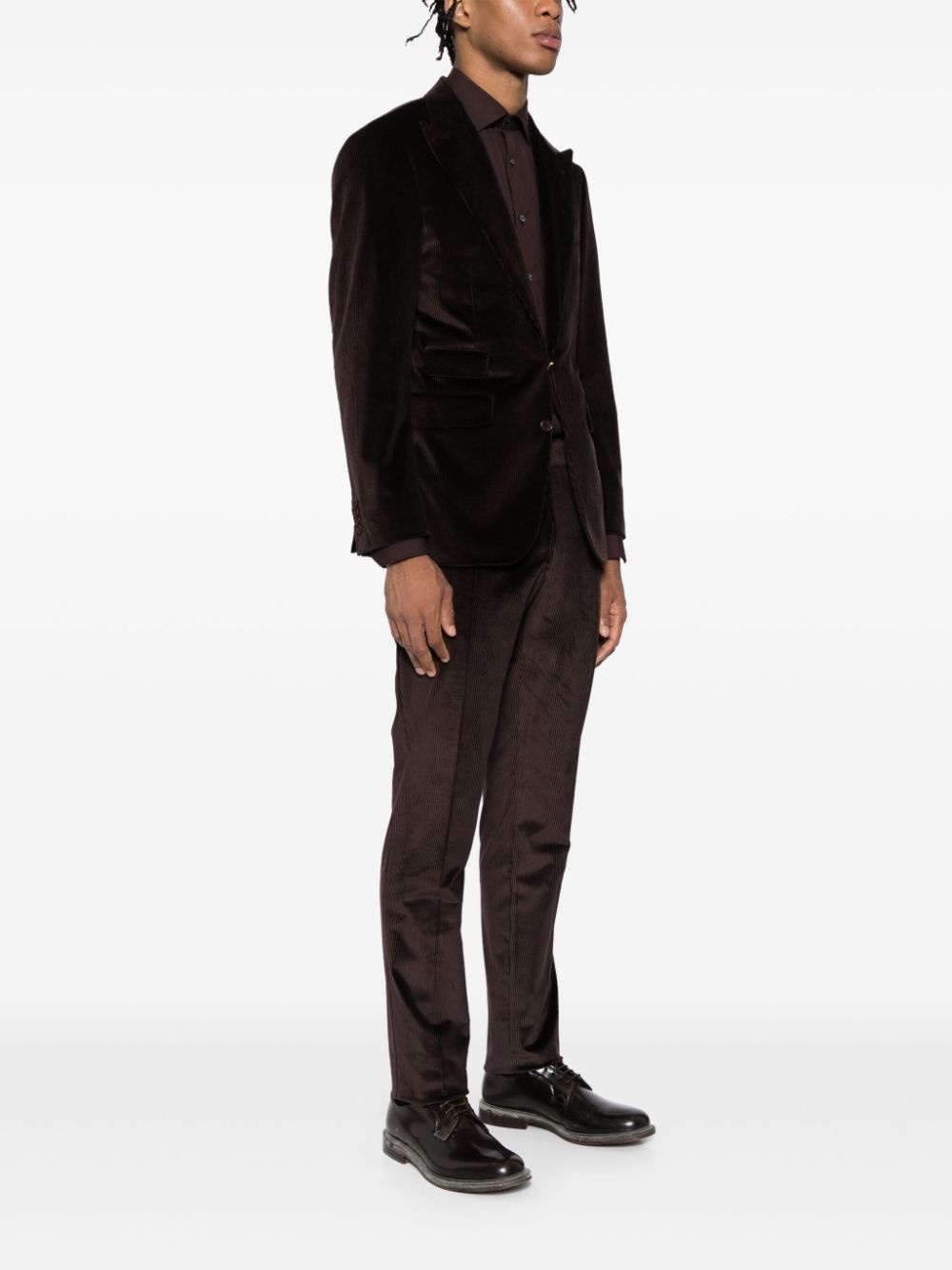 corduroy single-breasted suit - 3
