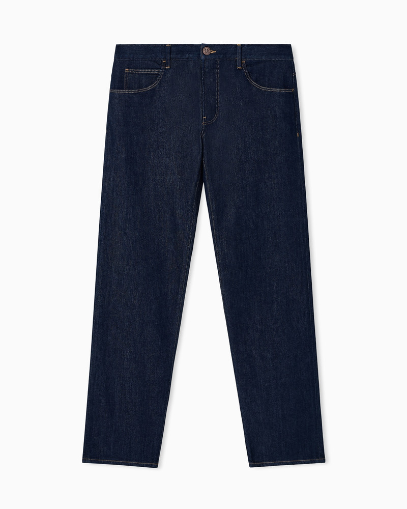 Five-pocket, regular fit, stretch cotton-denim trousers 1