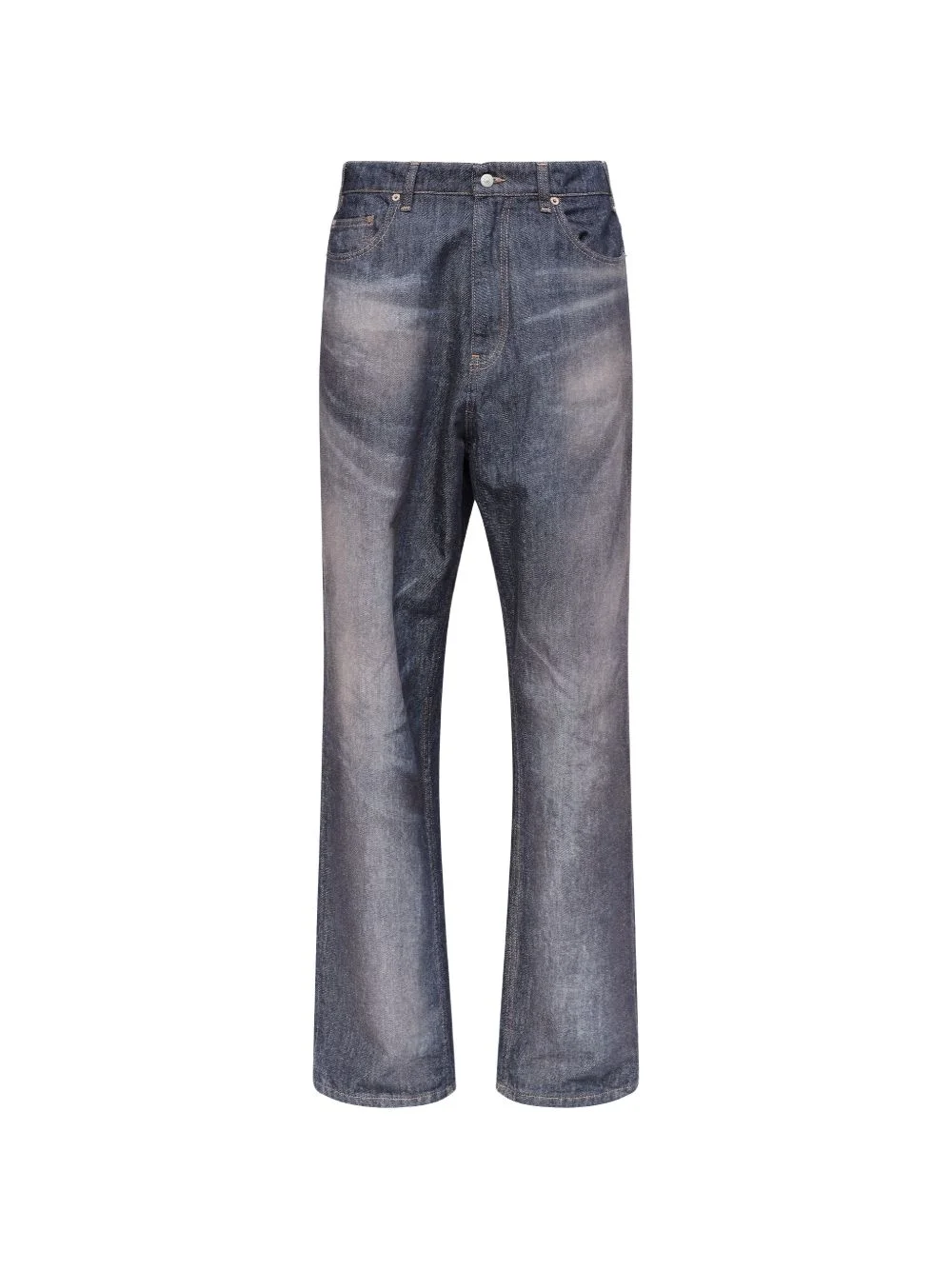 faded denim trousers - 1