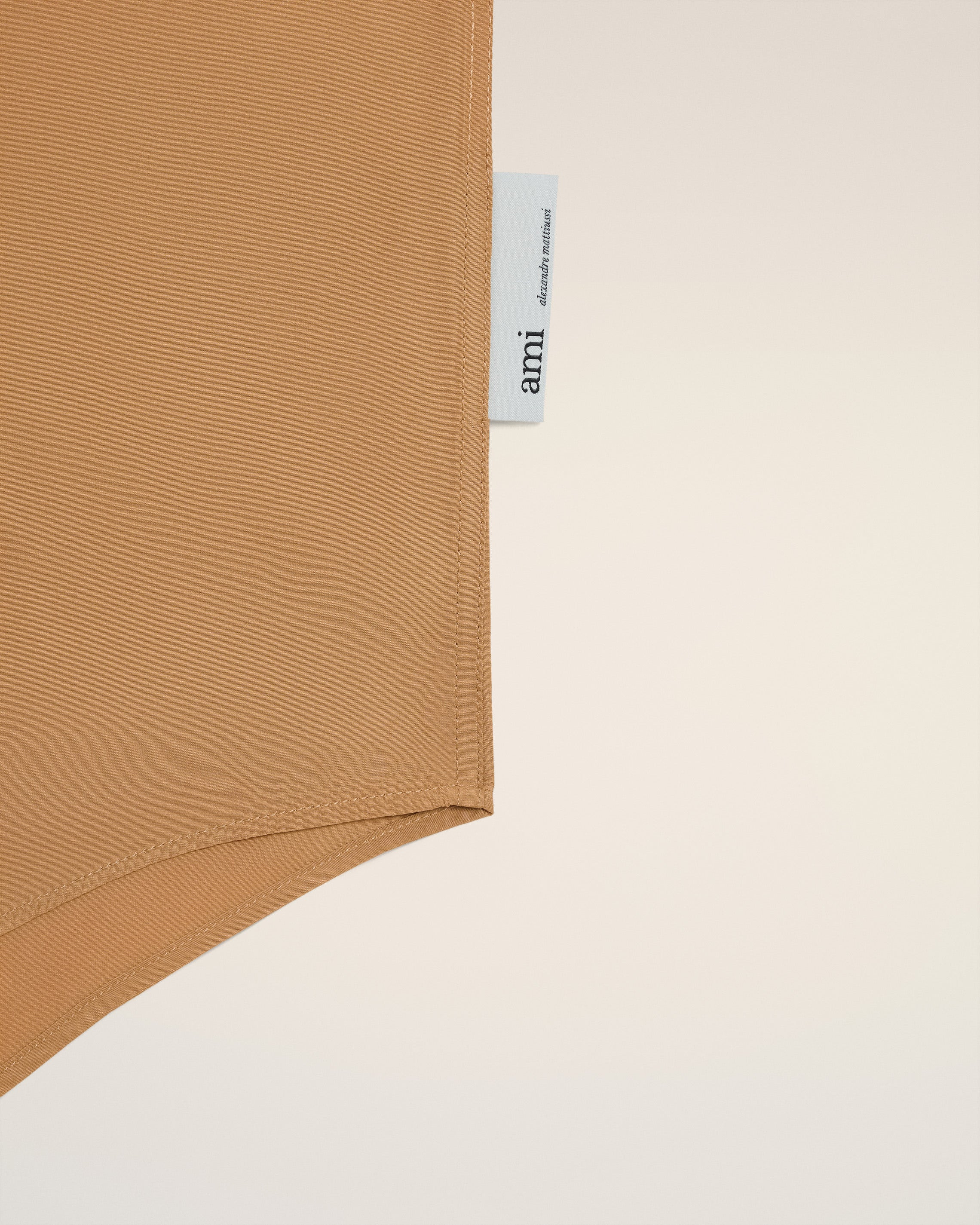BROWN TAFFETASS SHORT SLEEVED BOXY SHIRT - 10