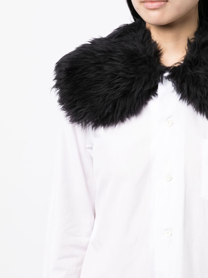 fur-collar midi shirtdress 5