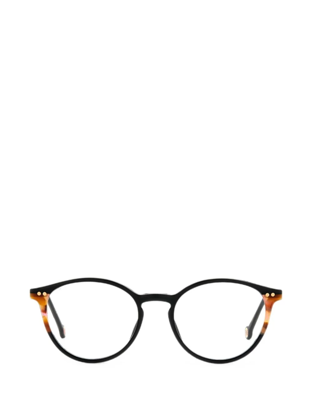 tortoiseshell-effect round-frame glasses - 1