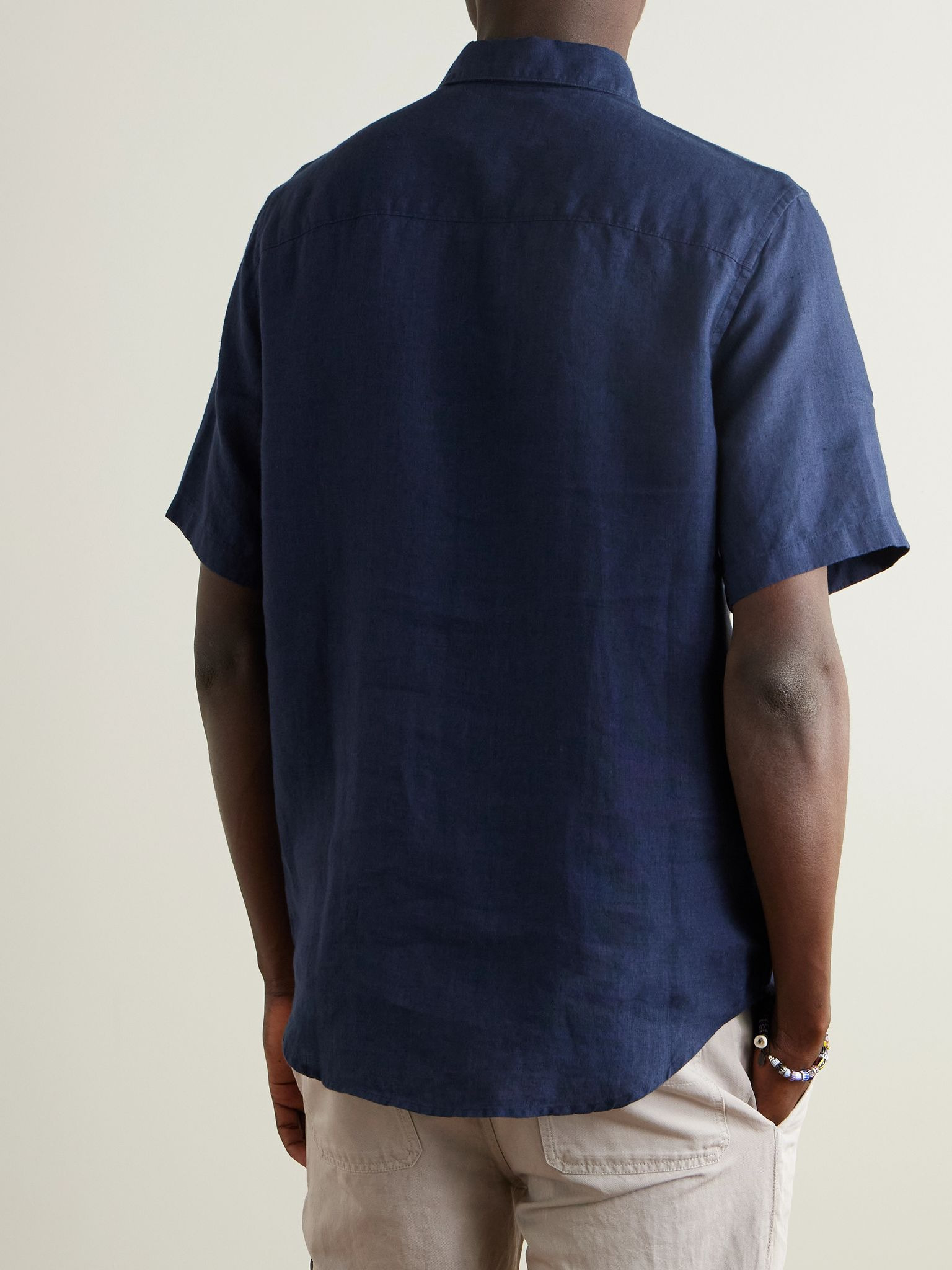 Enzo 5708 Linen Shirt Navy - 3