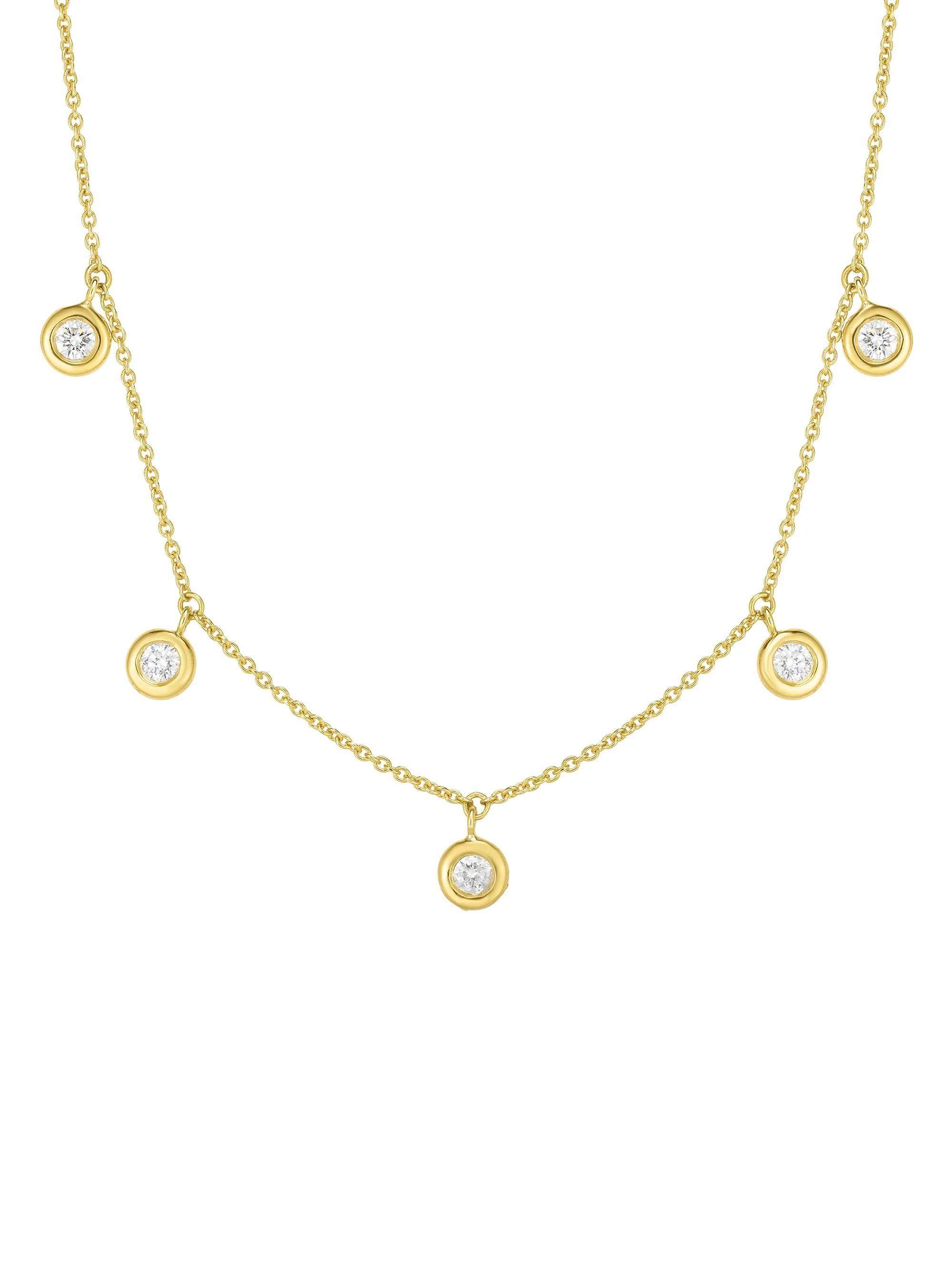 Women's Diamond By The Inch 18K Yellow Gold & Diamond Dangle Necklace - Yellow Gold - 1