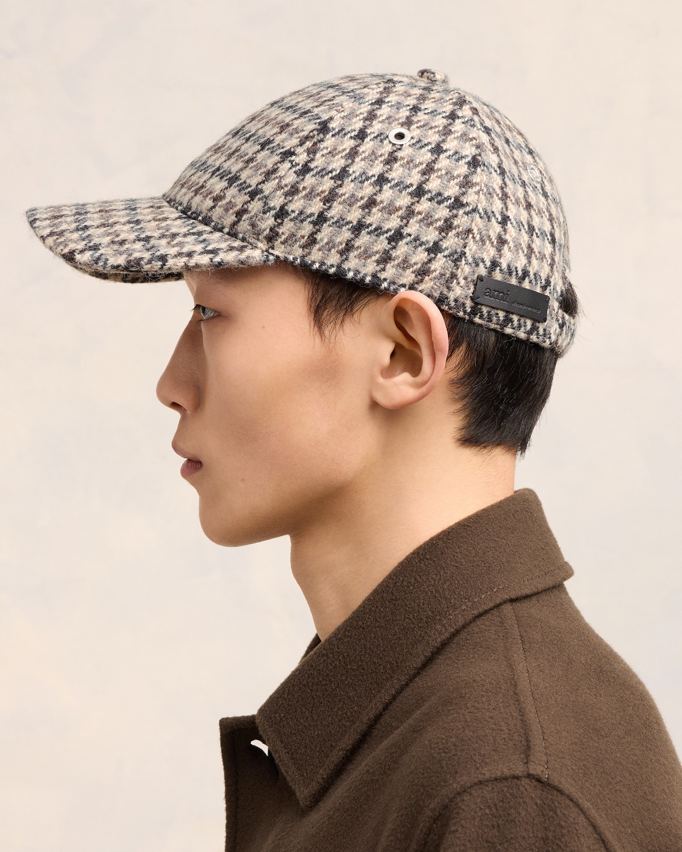 AMI ALEXANDRE MATTIUSSI LEATHER PATCH CAP - 5
