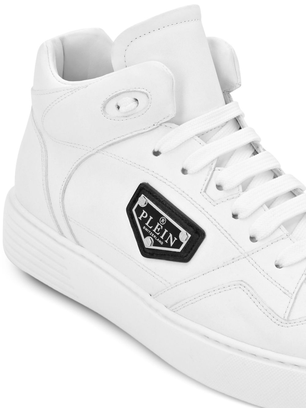 leather hi-top sneakers - 4