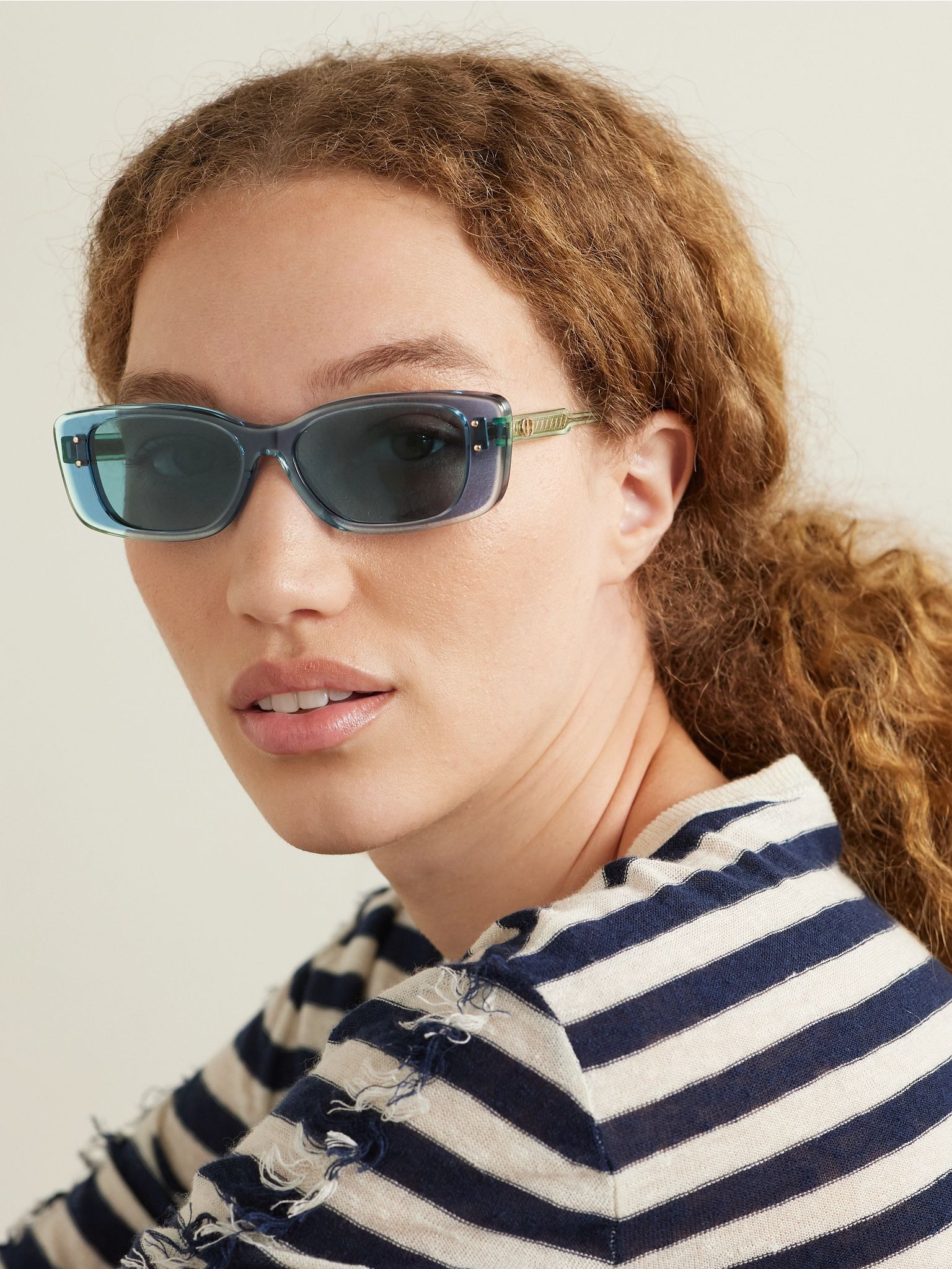 DiorHighlight S21 rectangle-frame acetate sunglasses Blue - 2