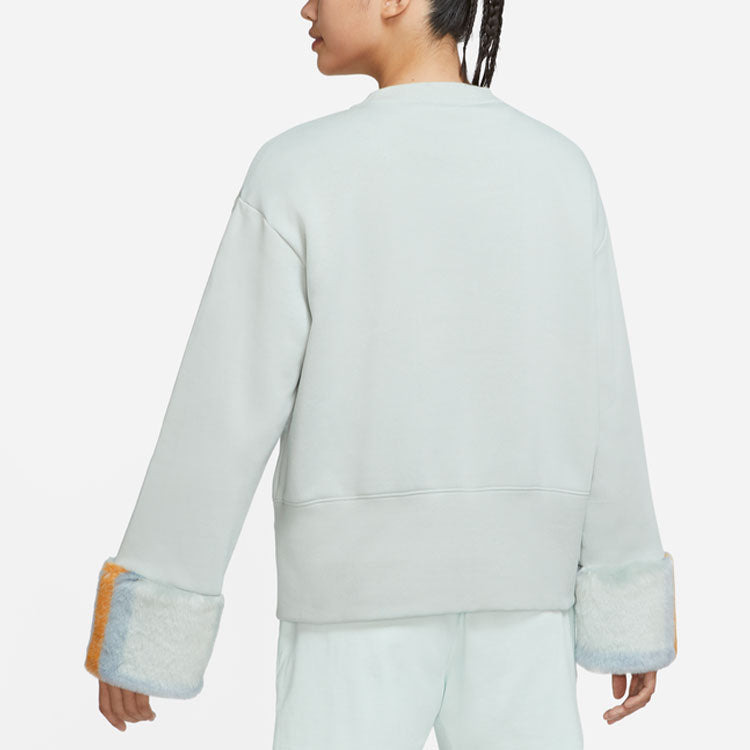 (WMNS) Nike Fleece Print Crew Sweatshirt 'Grey' DD4538-013 - 4