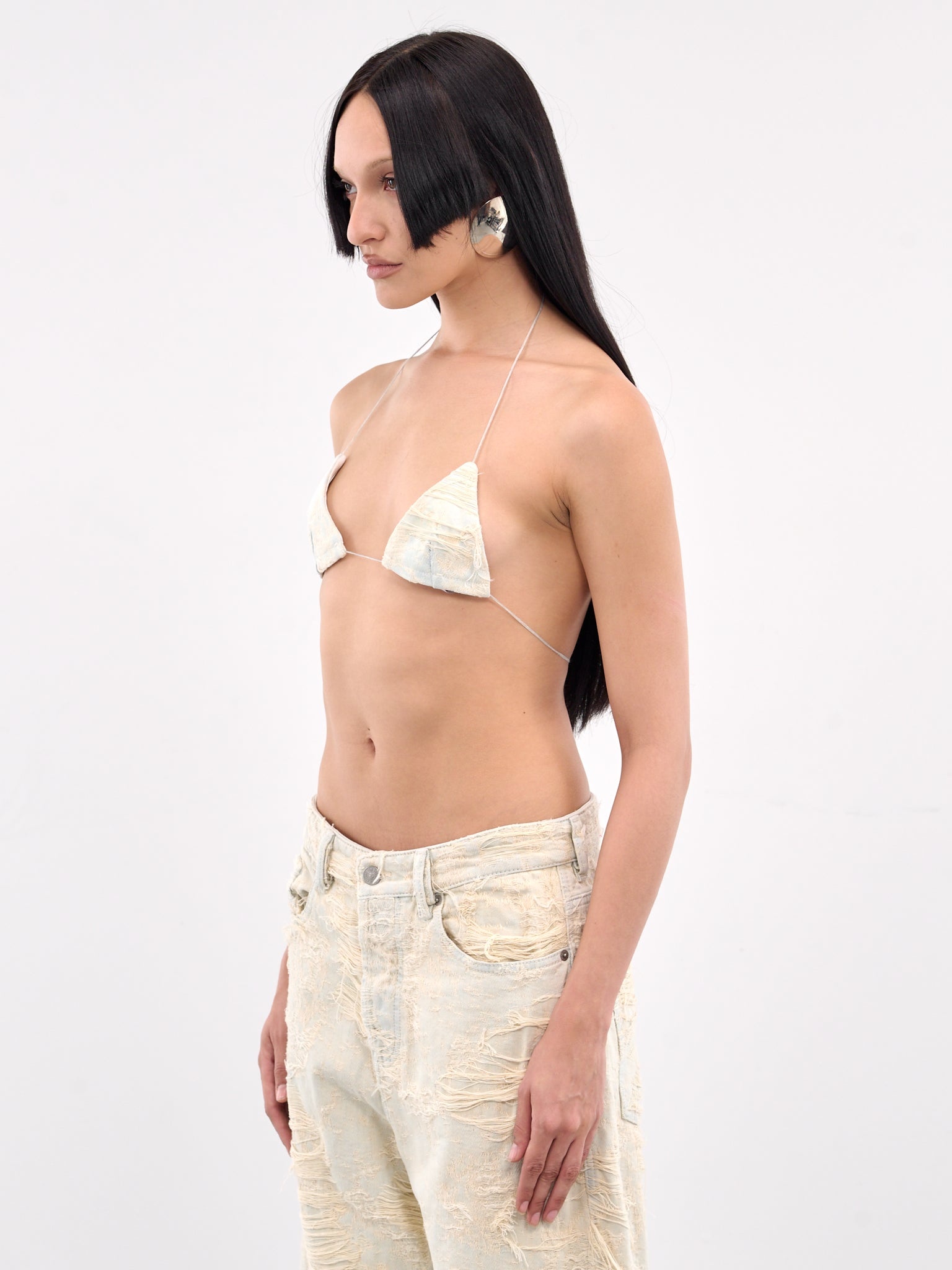 Distressed Denim Bra - 2