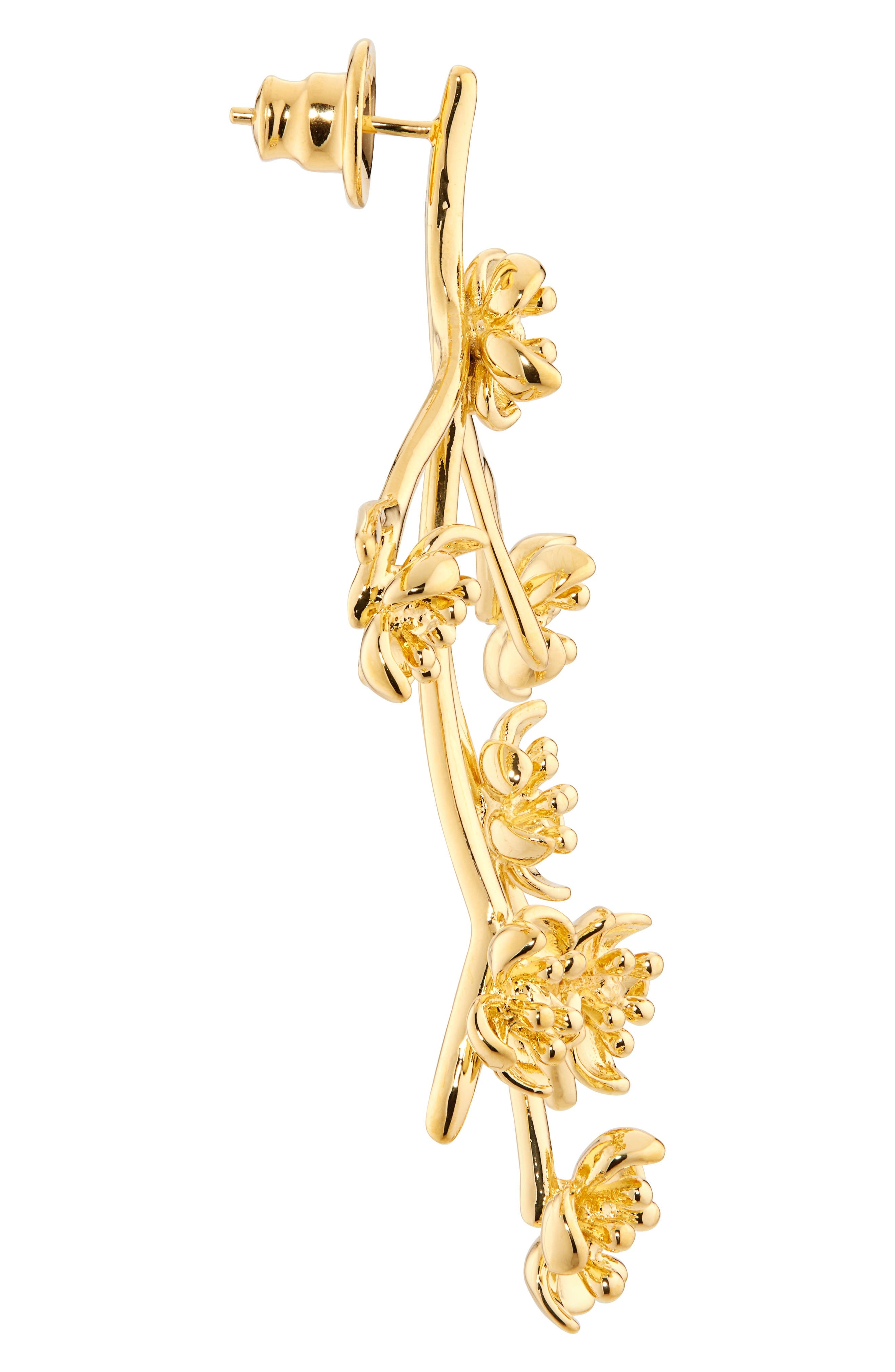 Oscar de la Renta Cherry Blossom Branch Earring in Yellow Gold at Nordstrom - 5