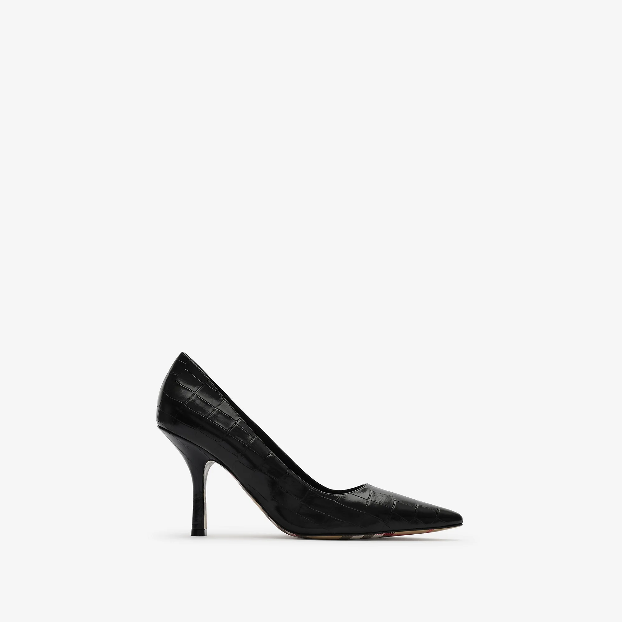 Crocodile-effect Leather Dame High Pumps - 1