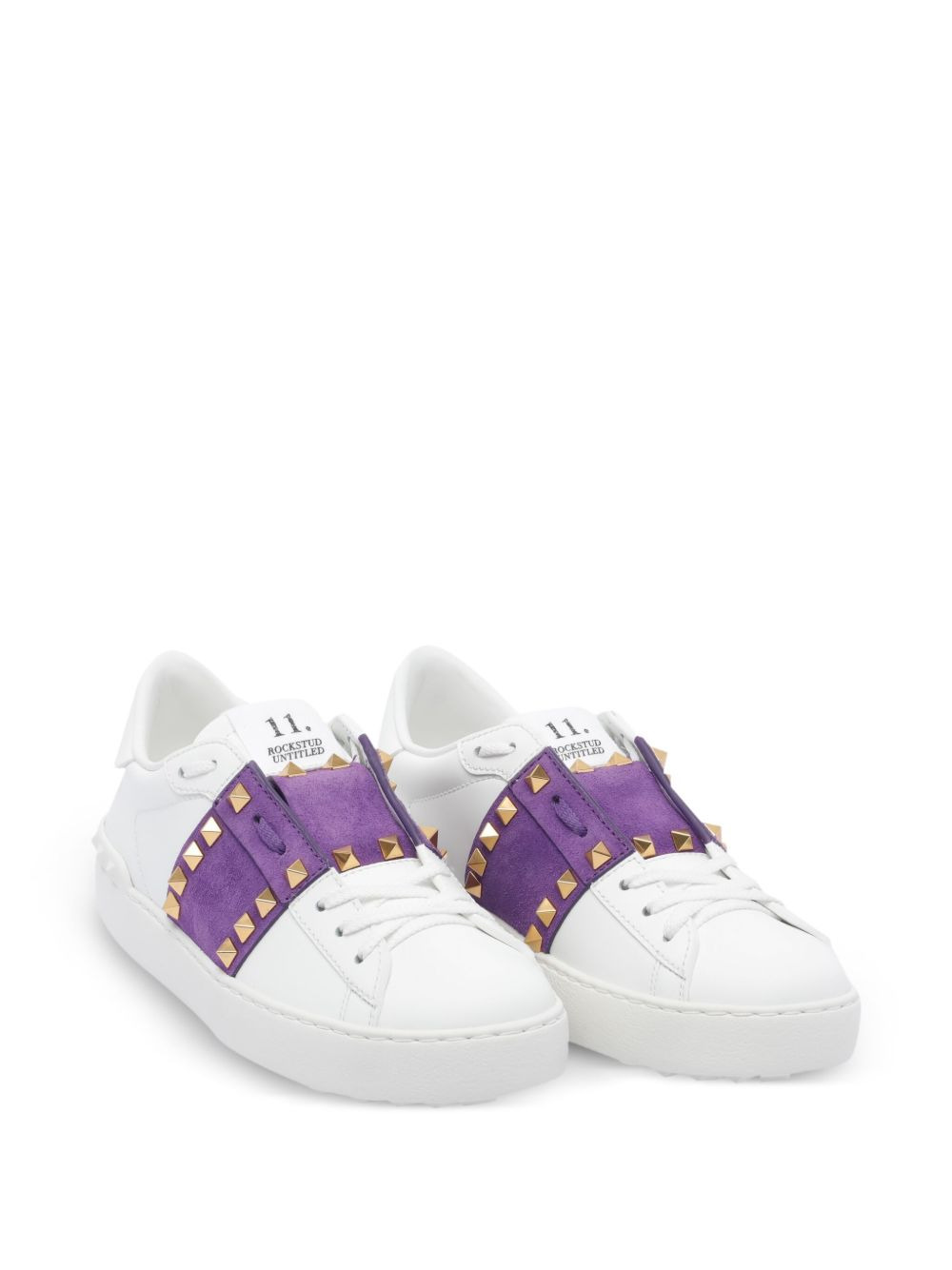 Rockstud Untitled suede-panel sneakers - 2
