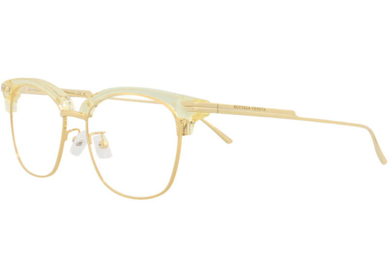 Bottega Veneta Bottega Veneta Round-Frame Acetate Optical Frames Beige Gold Transparent (BV1011OA-30008317-004) outlook