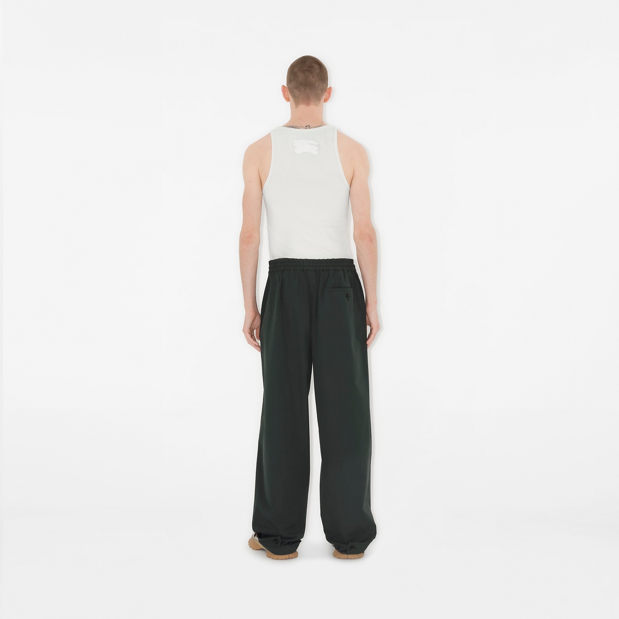 Cotton Blend Tailored Trousers - 4