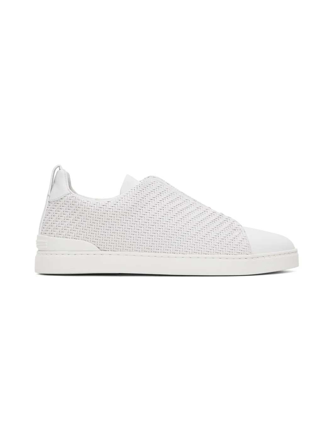 White Triple Stitch Sneakers - 1