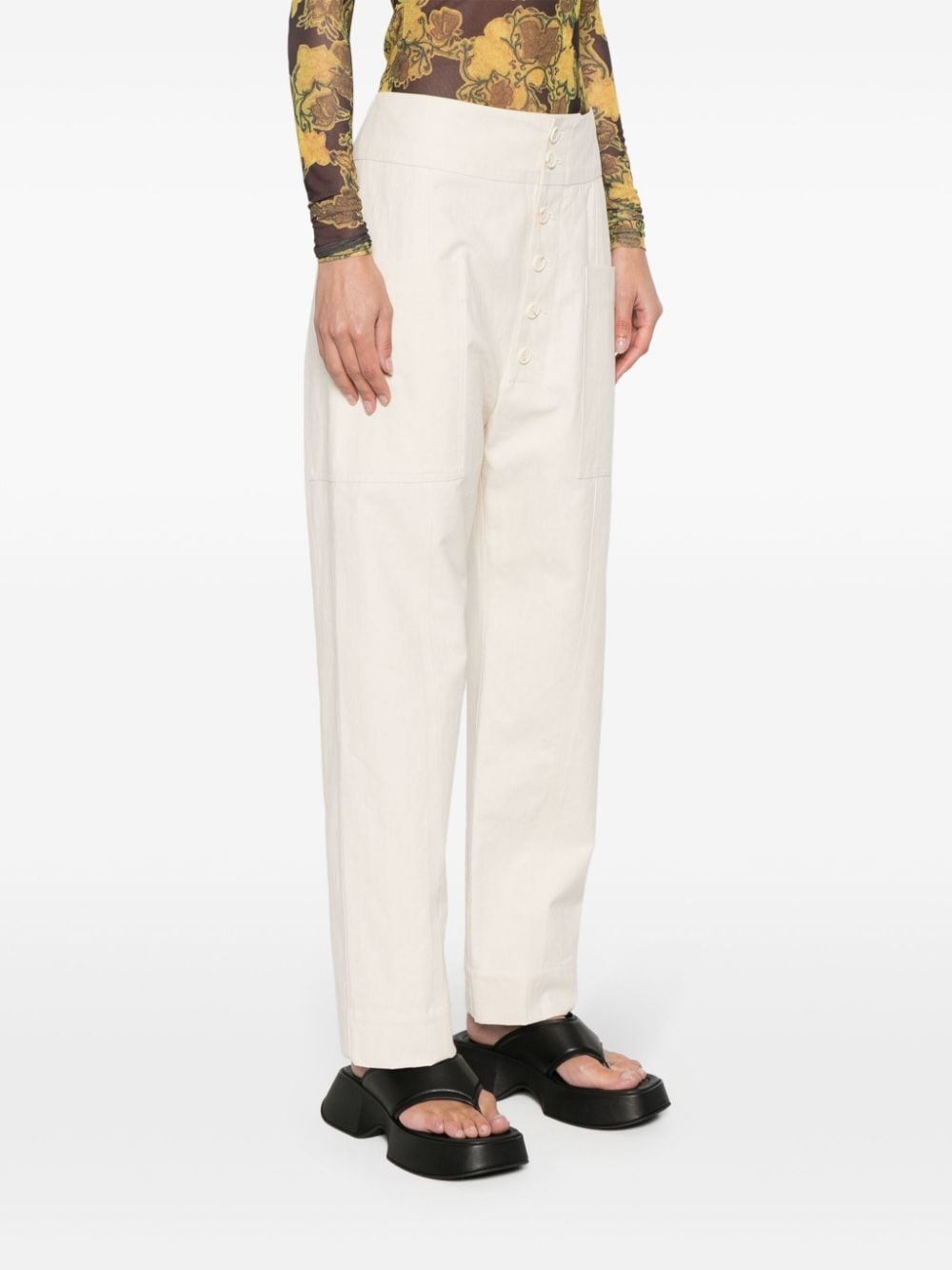 high-waist tapered trousers - 3